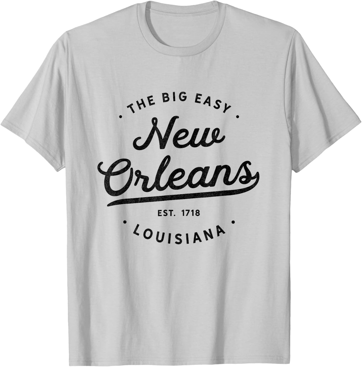Classic Retro Vintage New Orleans Louisiana Casual Big Easy T-Shirt - T-Shirt | Ash