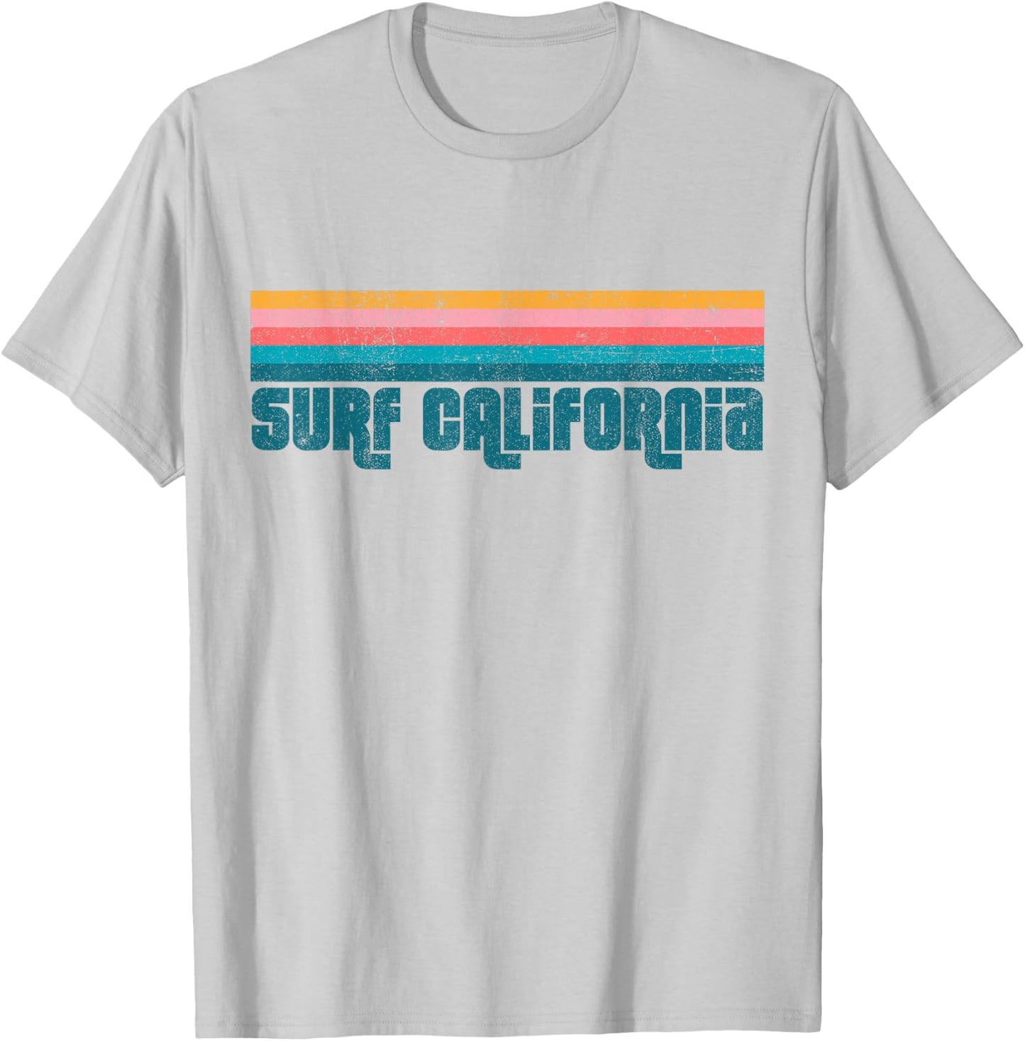 Vintage Surf California Beach Summer Retro Cute Women's Gift T-Shirt - T-Shirt | Ash
