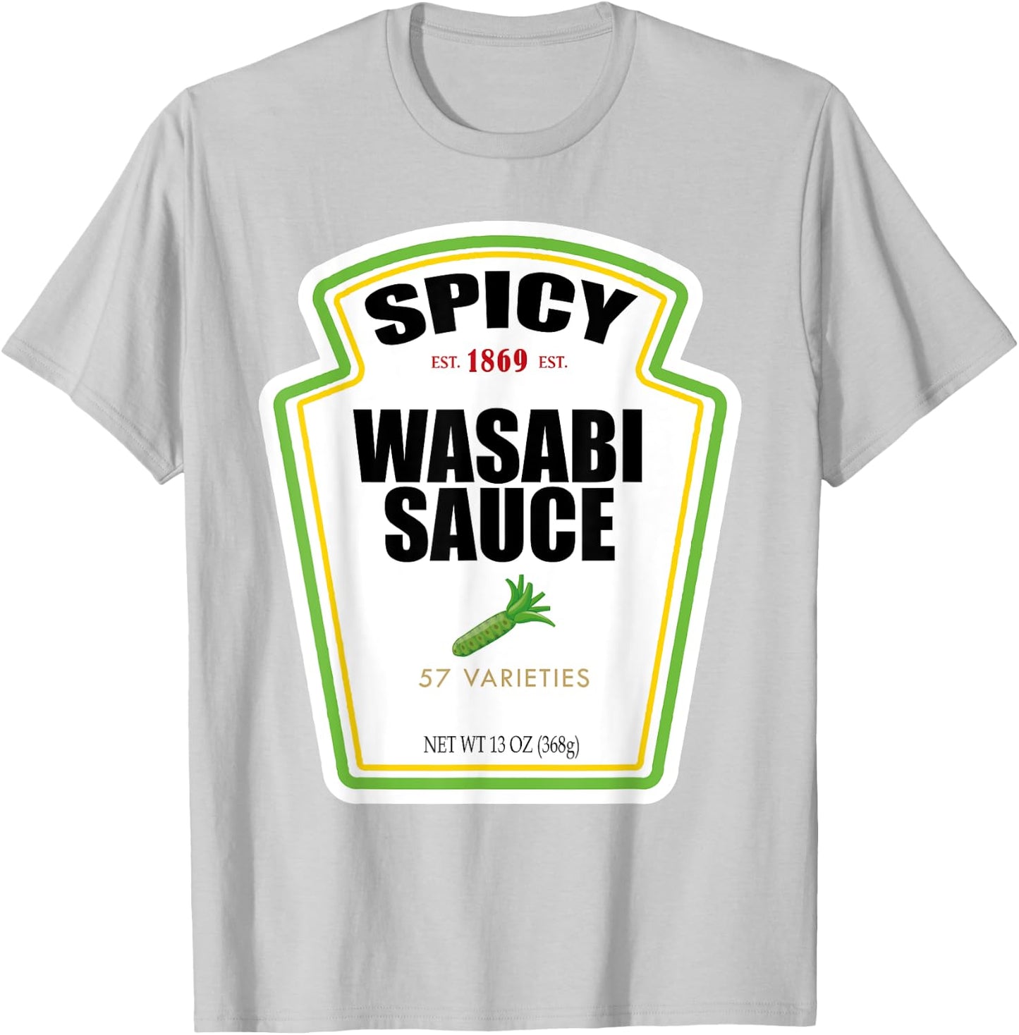 Spicy Wasabi Sauce Bottle Label Funny Halloween Costume T-Shirt - T-Shirt | Ash