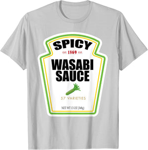 Spicy Wasabi Sauce Bottle Label Funny Halloween Costume T-Shirt - T-Shirt | Ash