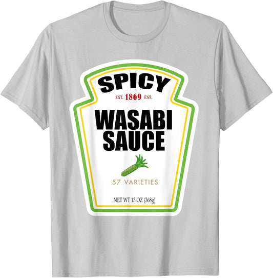 Spicy Wasabi Sauce Bottle Label Funny Halloween Costume T-Shirt - T-Shirt | Ash