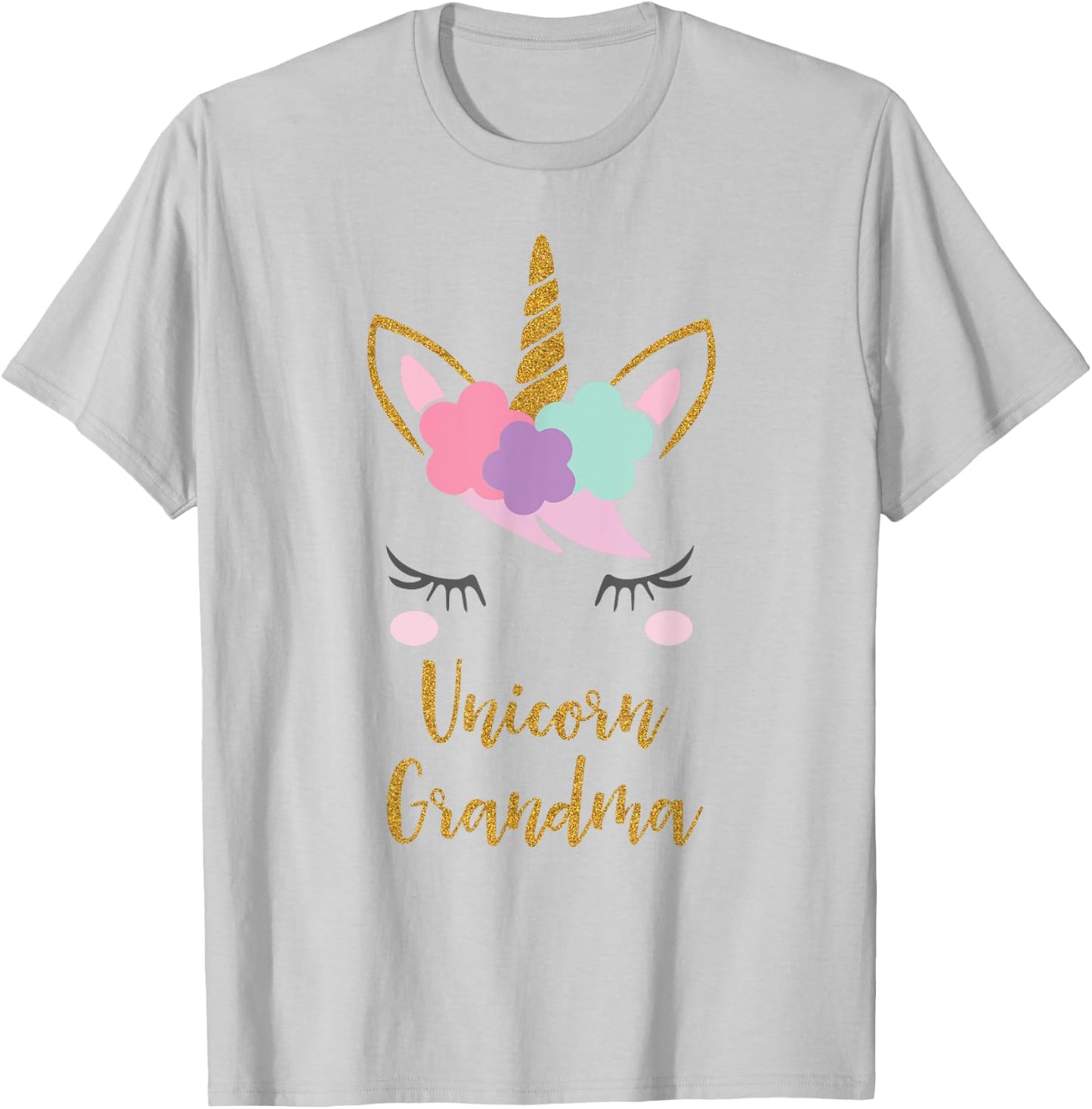 Unicorn Grandma Shirt, Grandma of the Birthday Girl Gift T-Shirt - T-Shirt | Ash