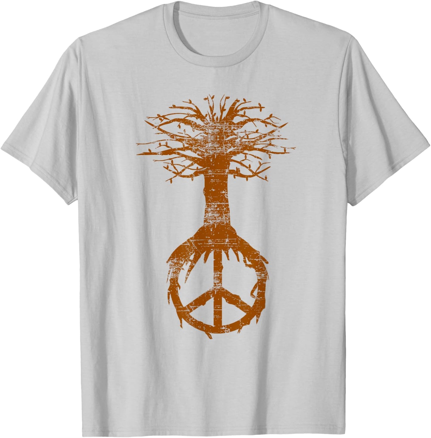 Hippie Tree Peace Sign Shirt | Cute Nature Lovers Gift T-Shirt - T-Shirt | Ash