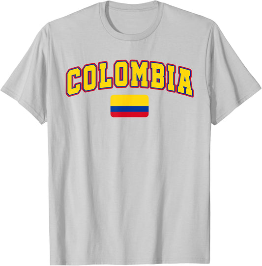 Colombia Flag Colombia Pride Design T-Shirt - T-Shirt | Ash