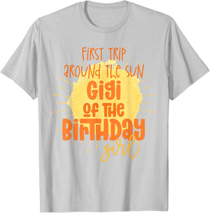 Gigi Birthday Girl First Trip Around the Sun Galaxy Party T-Shirt - T-Shirt | Ash