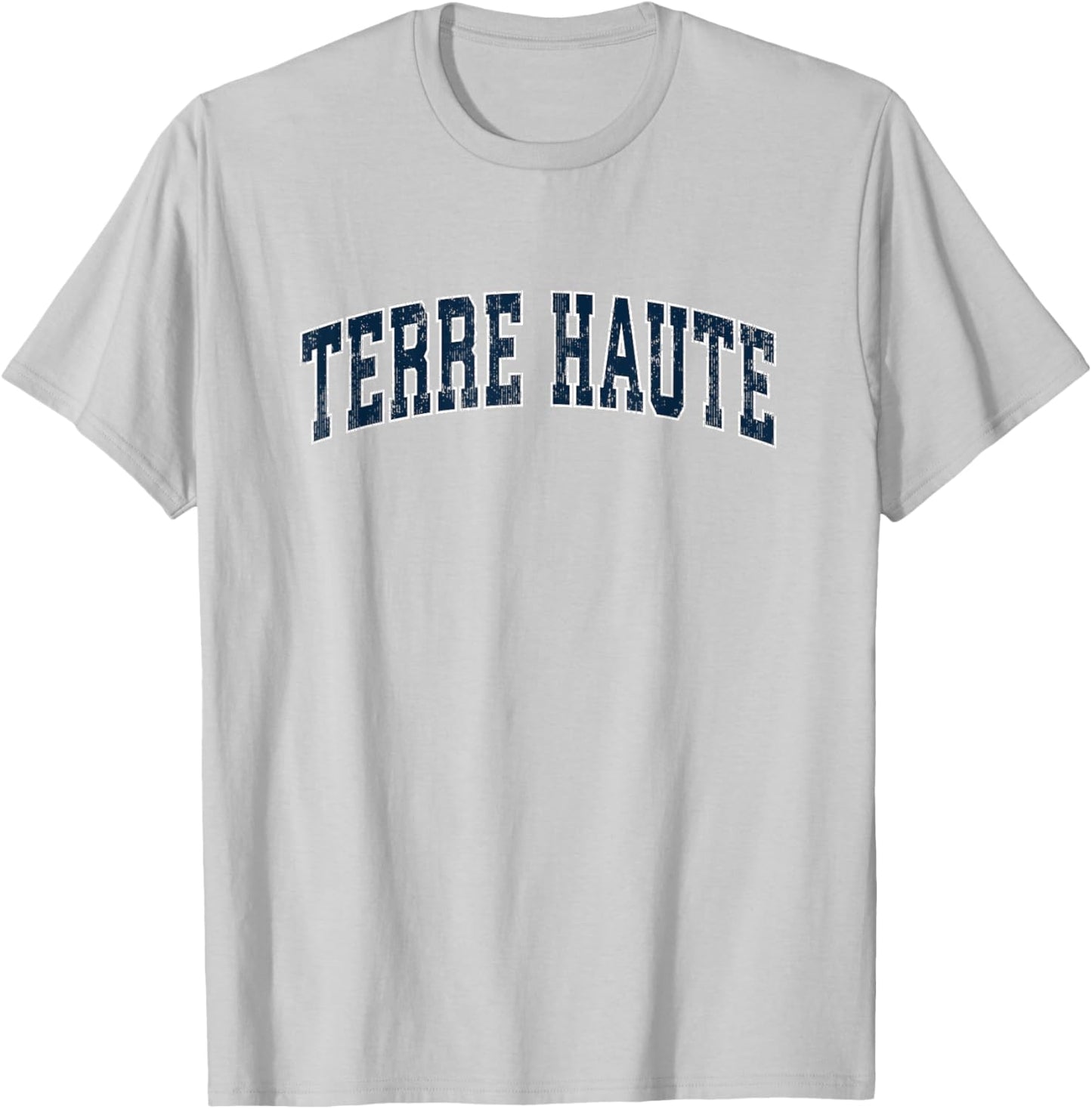 Terre Haute Indiana IN Vintage Sports Design Navy Design T-Shirt - T-Shirt | Ash