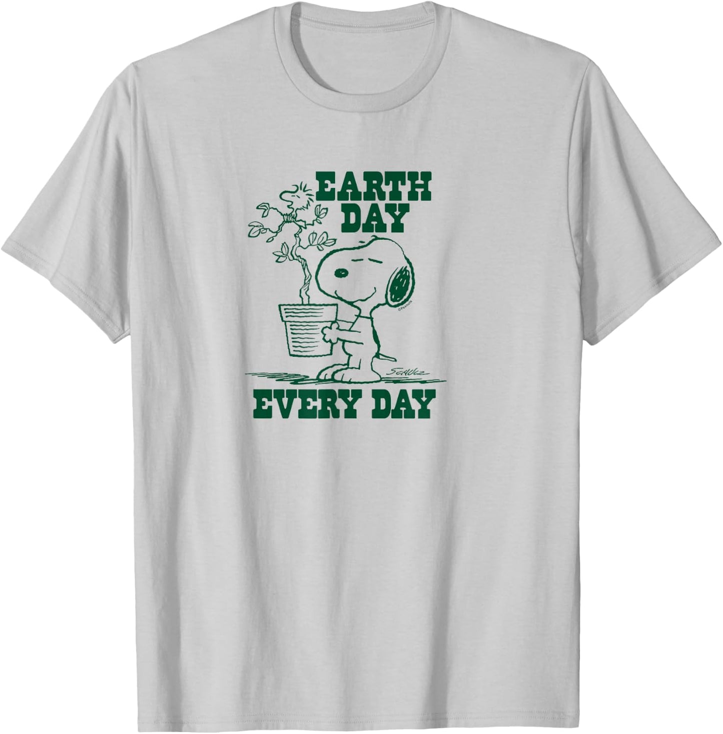 Peanuts - Snoopy Earth Day Every Day T-Shirt - T-Shirt | Ash