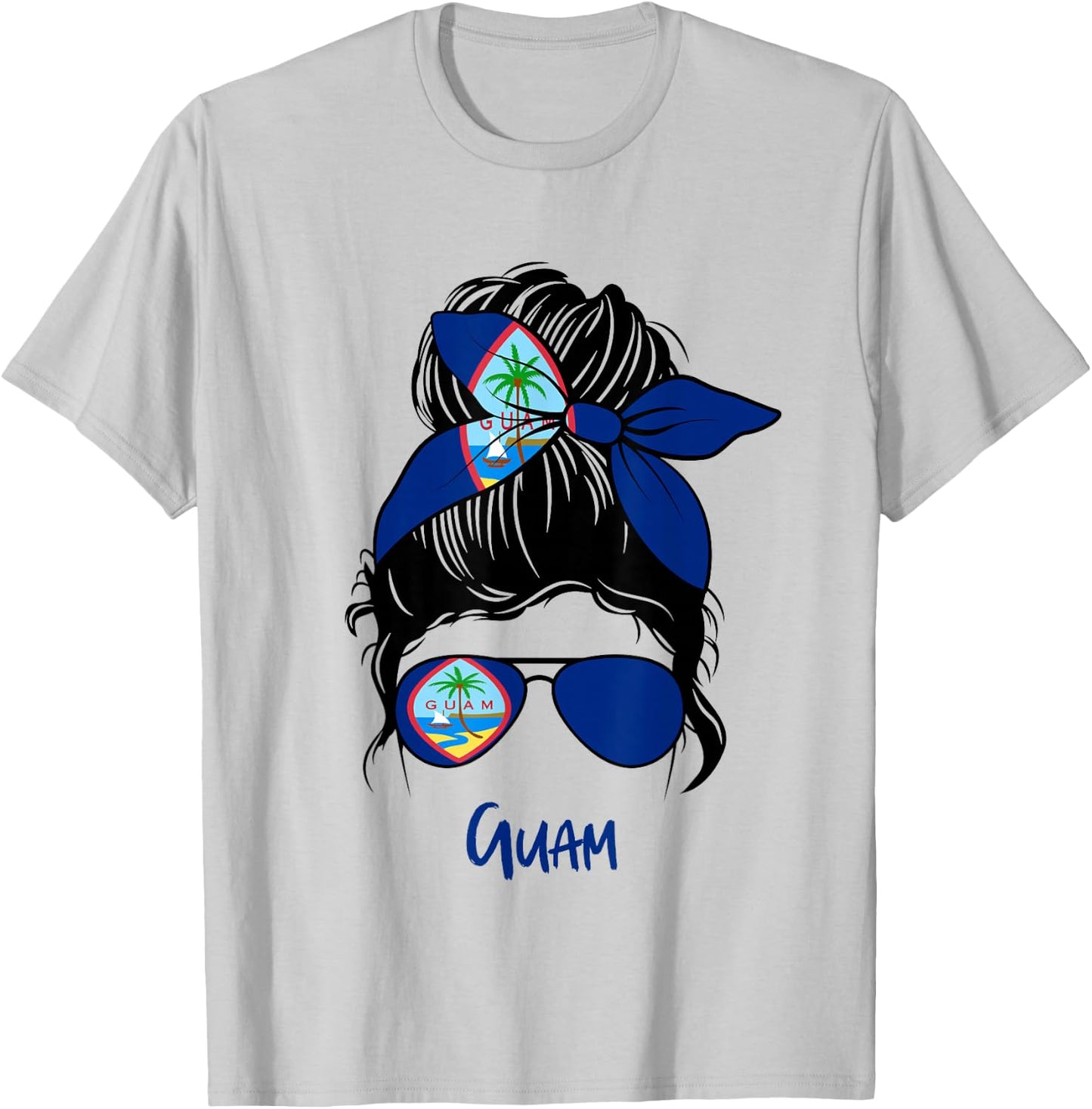Guamanian Girl Guam girl Guaman woman flag T-Shirt - T-Shirt | Ash