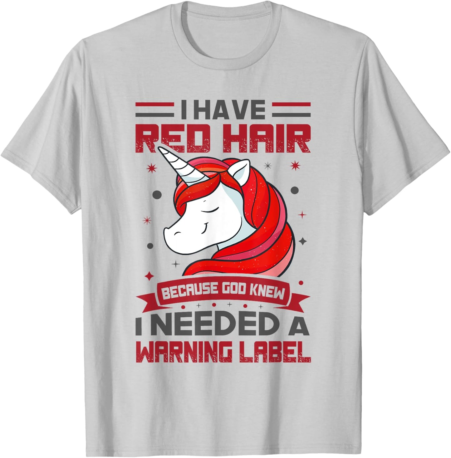 Red Hair Warning Label Redhead Gingers T-Shirt - T-Shirt | Ash