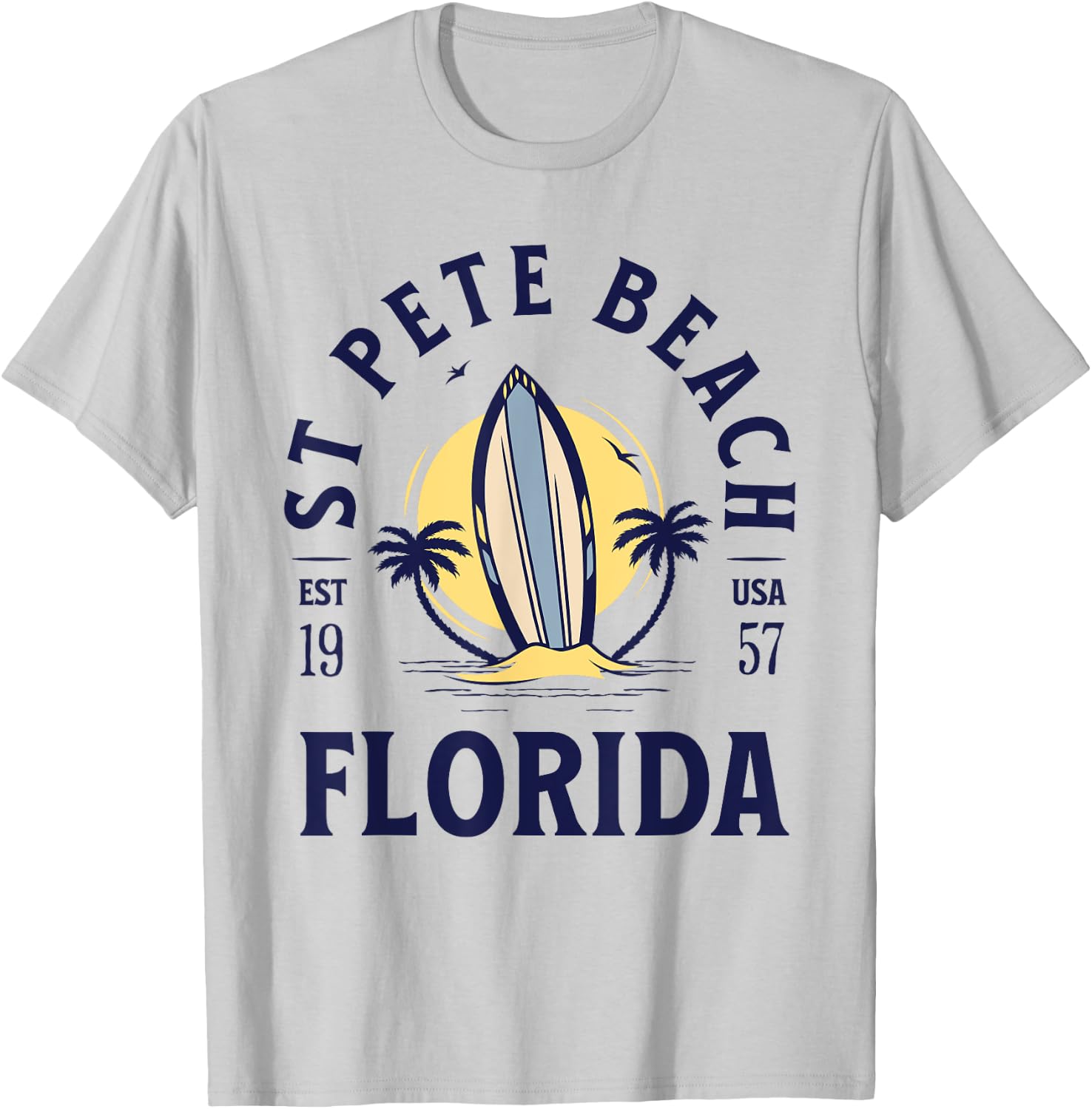 St Pete Florida Beach Surf Summer Vacation Vintage T-Shirt - T-Shirt | Ash
