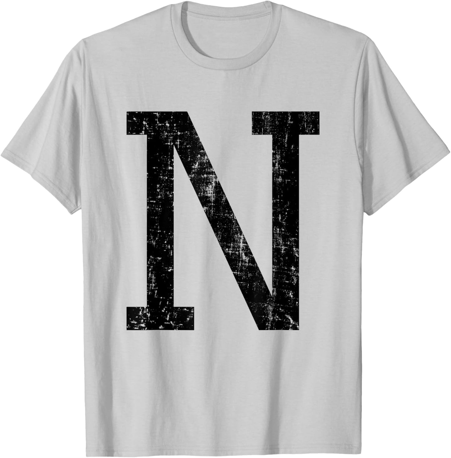 Letter N Capital Alphabet Initial School College Varsity T-Shirt - T-Shirt | Ash