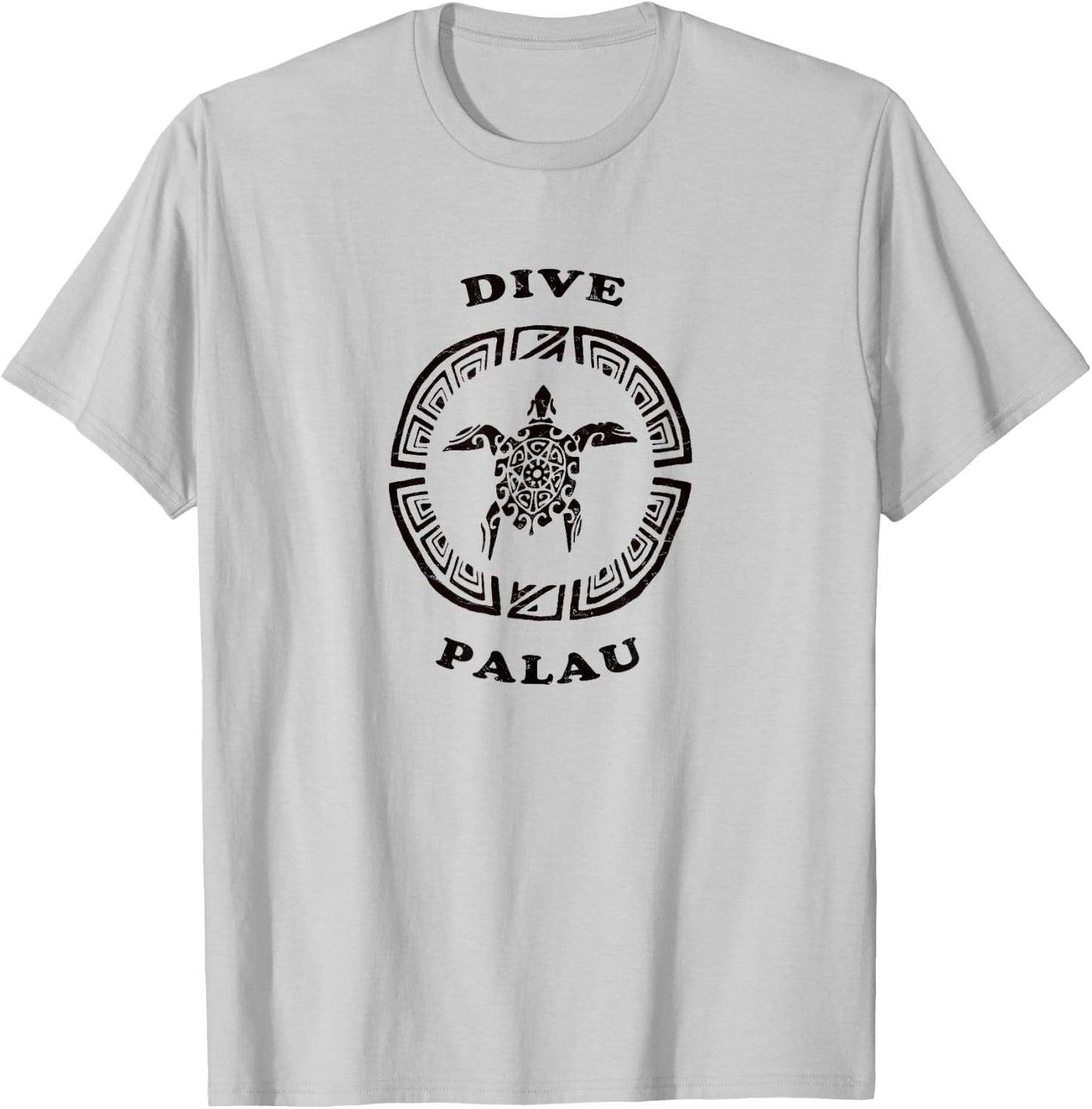 Dive Palau Vintage Tribal Turtle Vacation Gift T-Shirt - T-Shirt | Ash