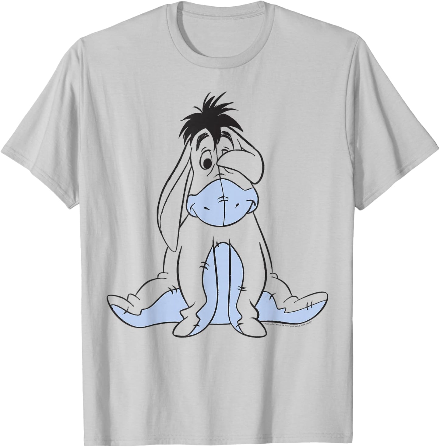 Disney Winnie The Pooh Eeyore Simple Sketch Portrait T-Shirt - T-Shirt | Ash