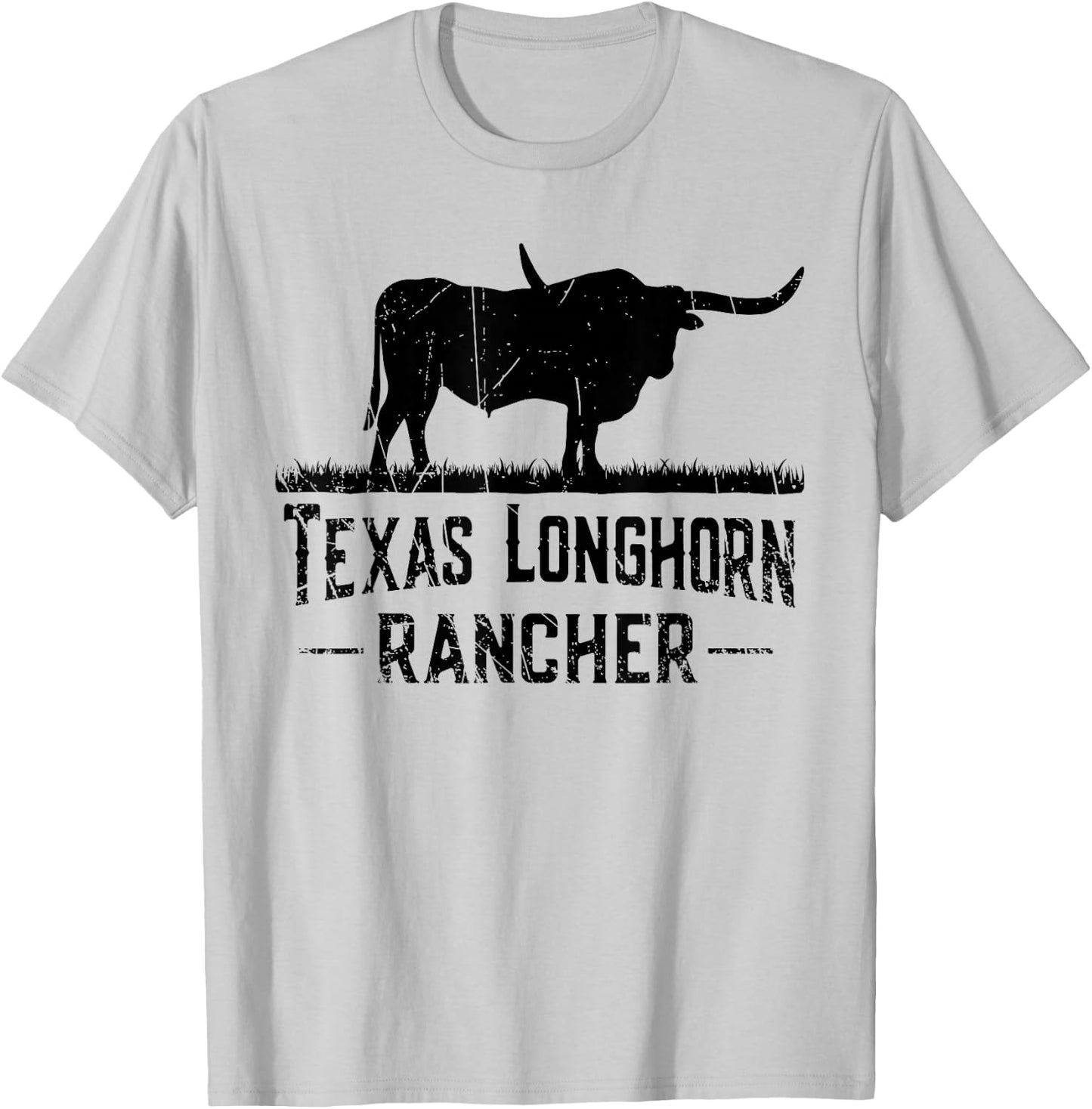 Texas Longhorn Rancher - Longhorn Cow for Cattle Farmer T-Shirt - T-Shirt | Ash