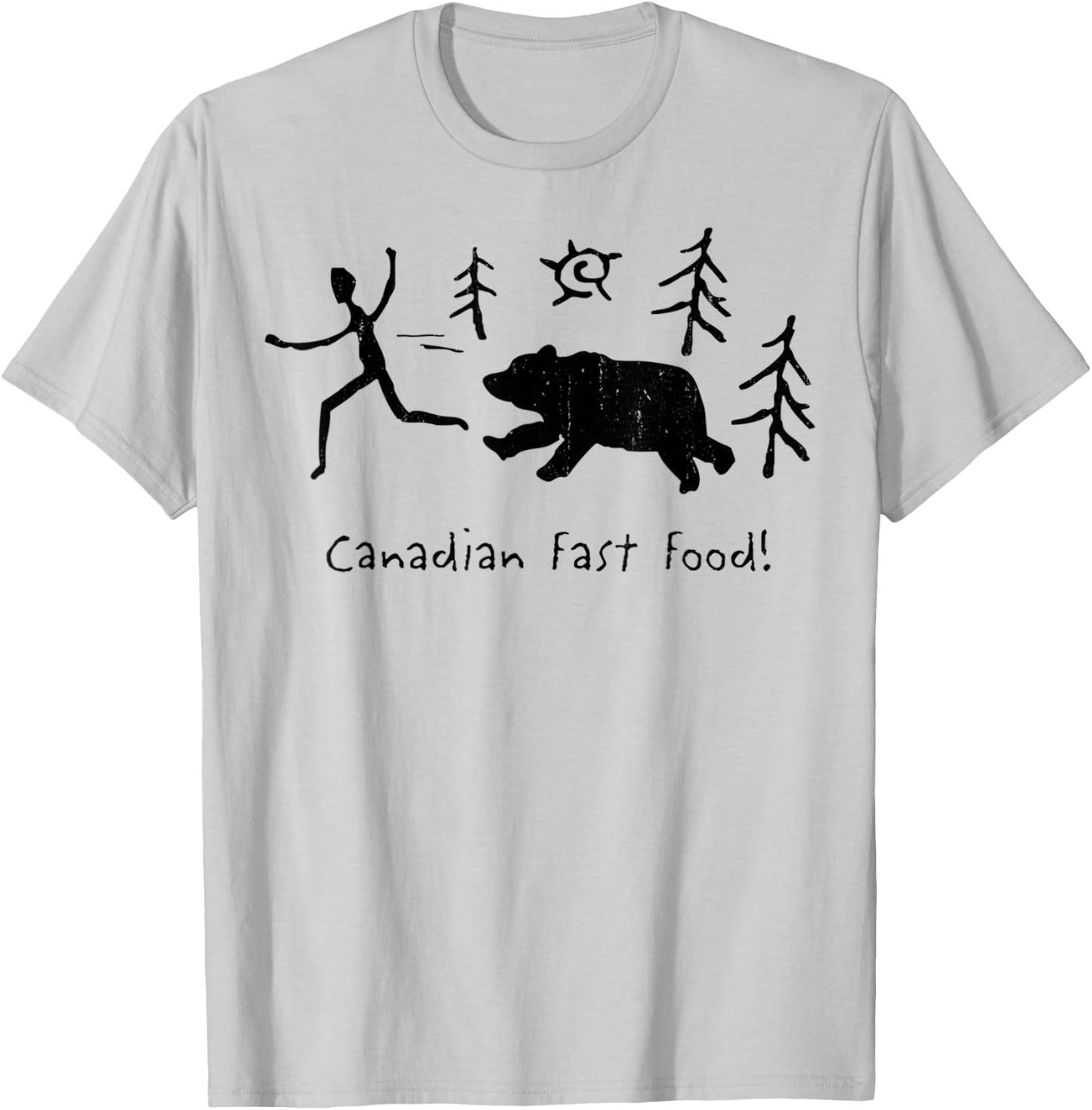 Canadian Fast Food Funny Bear Funny Cool Animal Present T-Shirt - T-Shirt | Ash