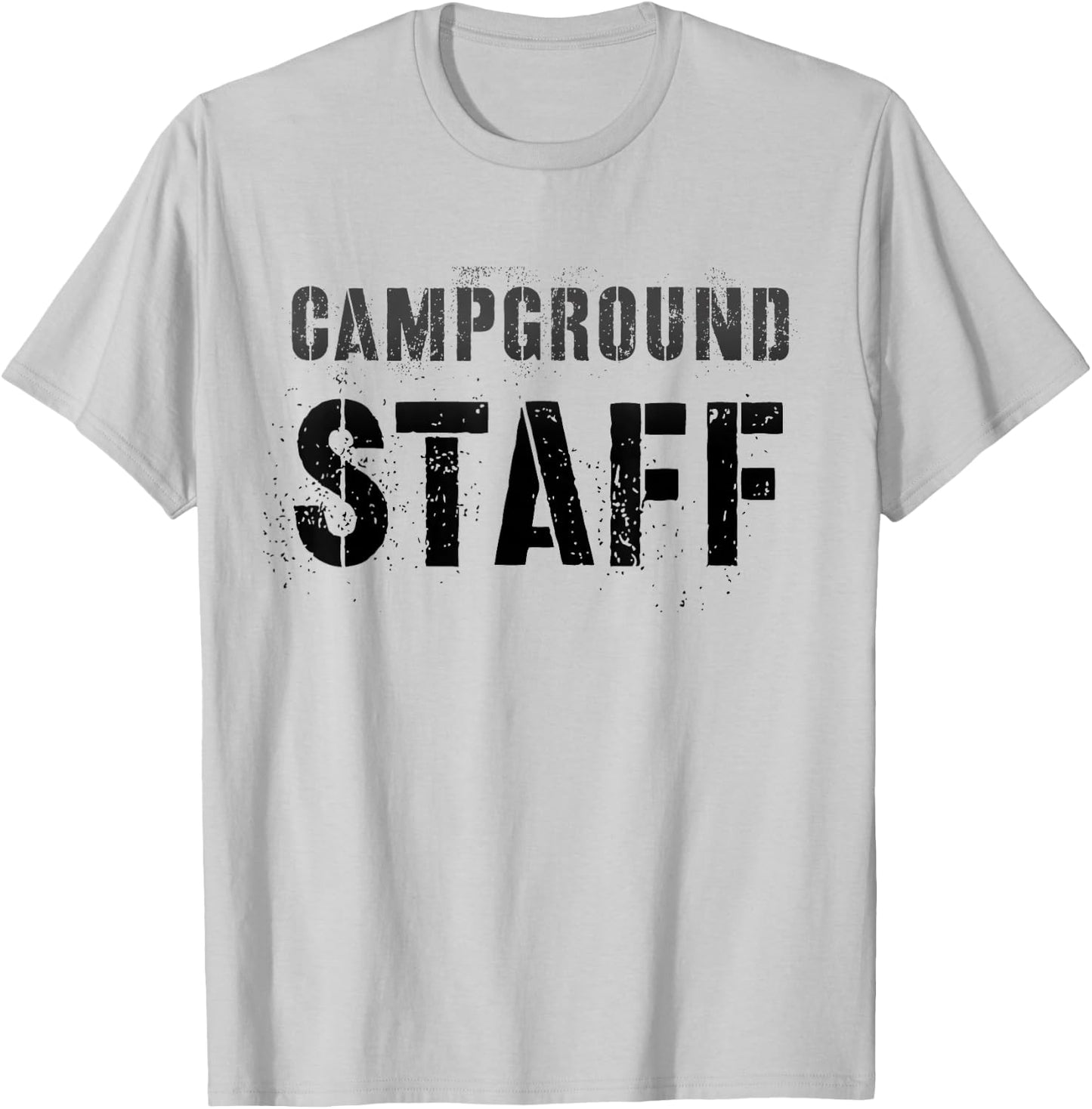 Vintage CAMPGROUND STAFF Summer Camp Host Counselor Team T-Shirt - T-Shirt | Ash
