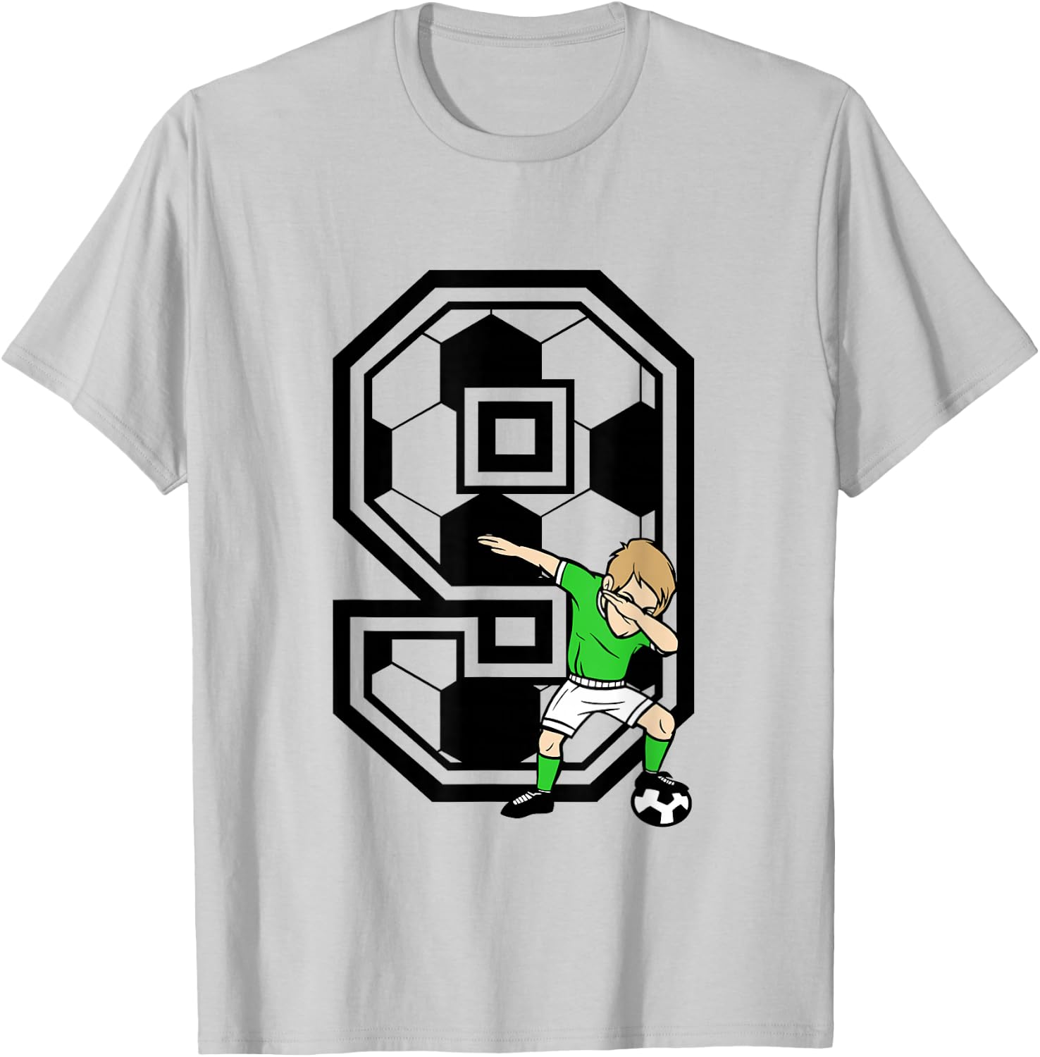 9 Year Old Boy Soccer Player 9th Birthday Kids T-Shirt - T-Shirt | Ash
