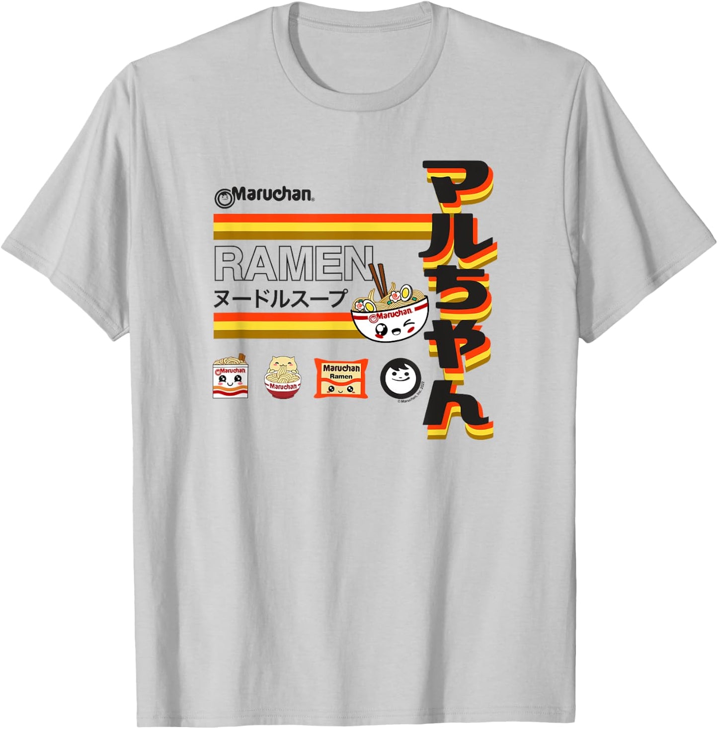 Maruchan Ramen Cute Anime Faces Poster T-Shirt - T-Shirt | Ash