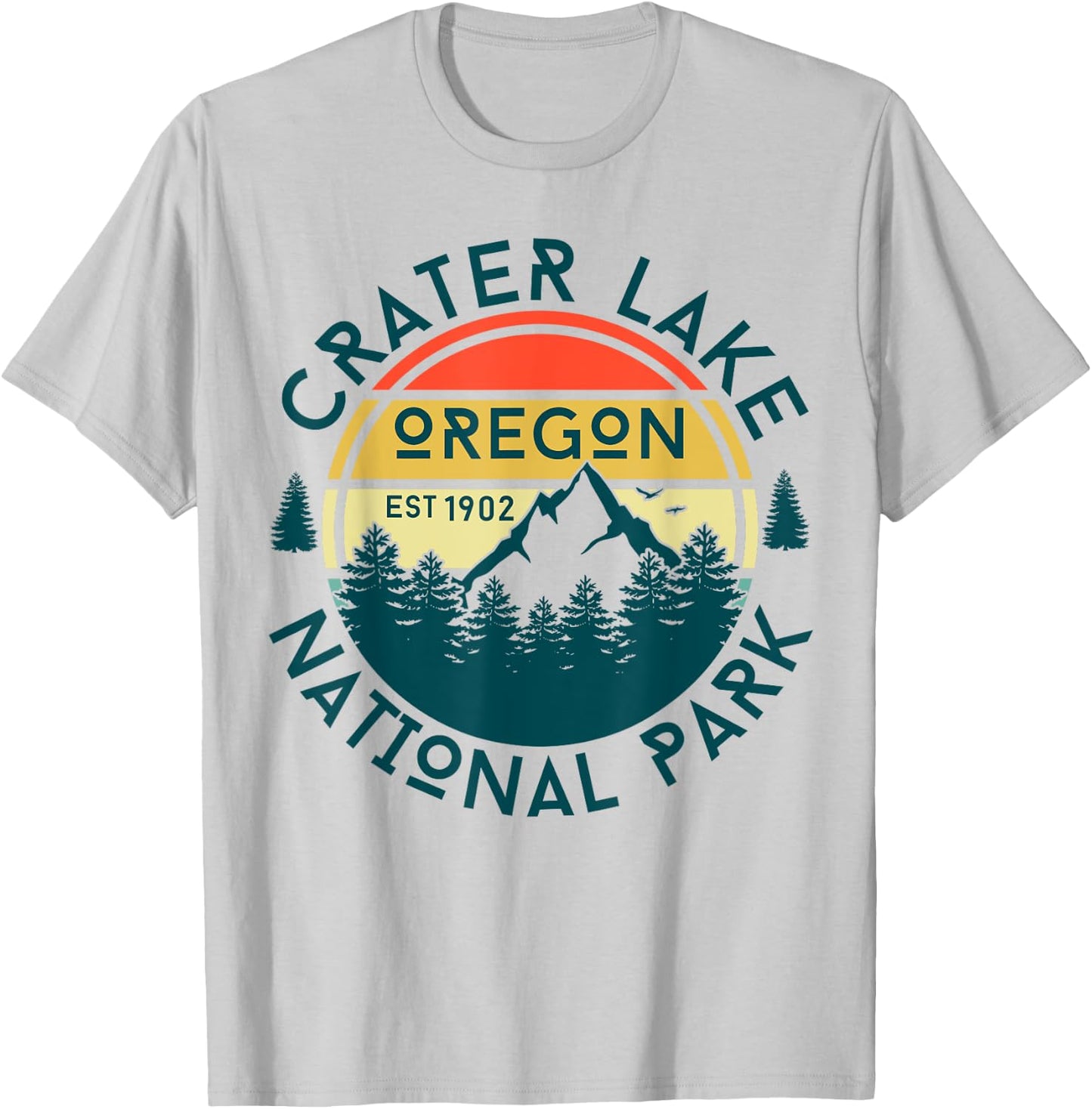 Crater Lake National Park Oregon Hiking Nature Outdoors T-Shirt - T-Shirt | Ash