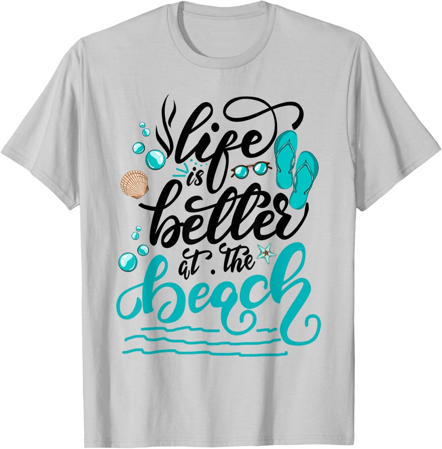 Life is better at the beach summer vacation family matching Women Girls Kids T-Shirt - T-Shirt | Ash