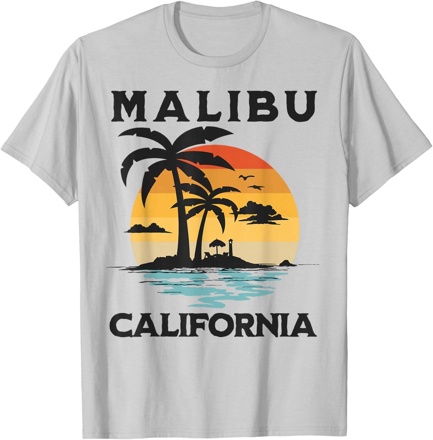 Malibu California Beach Summer Vacation T-Shirt - T-Shirt | Ash