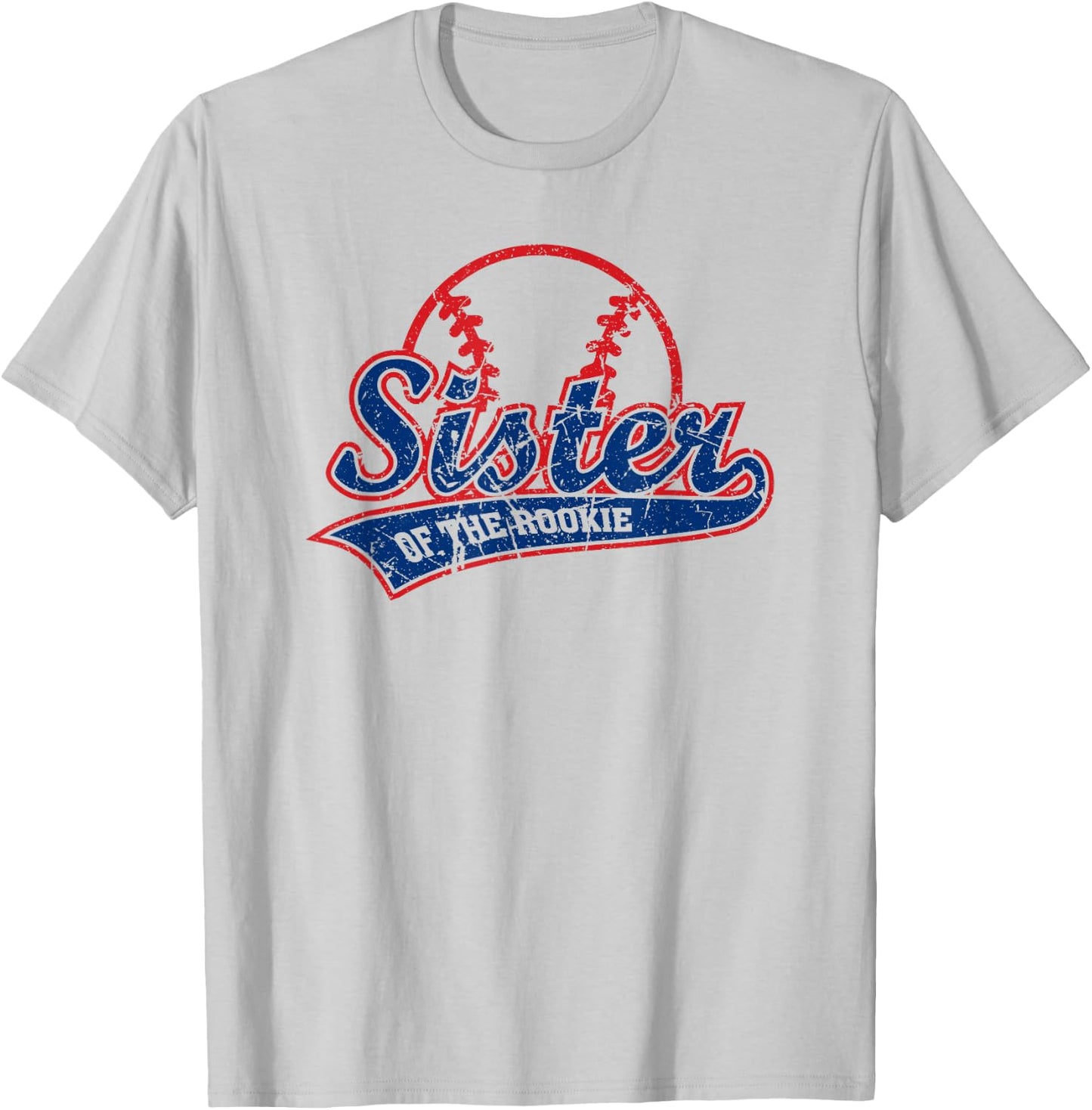 Funny Vintage Baseball Sister of The Rookie T-Shirt - T-Shirt | Ash