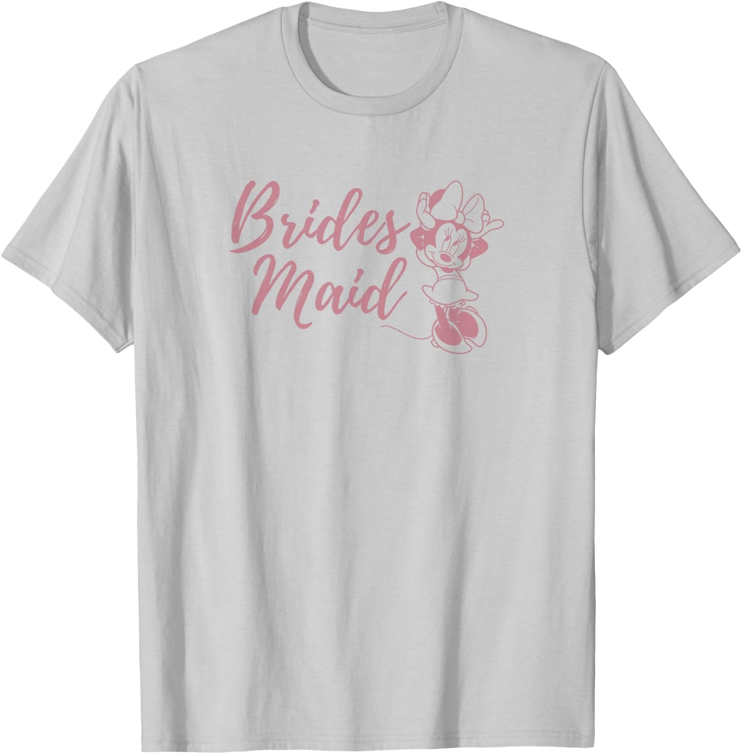 Disney Mickey & Friends Minnie Mouse Brides Maid Text T-Shirt - T-Shirt | Ash