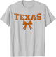 Vintage Texas Varsity Print with Cute Bow, Collegiate Style T-Shirt - T-Shirt | Ash