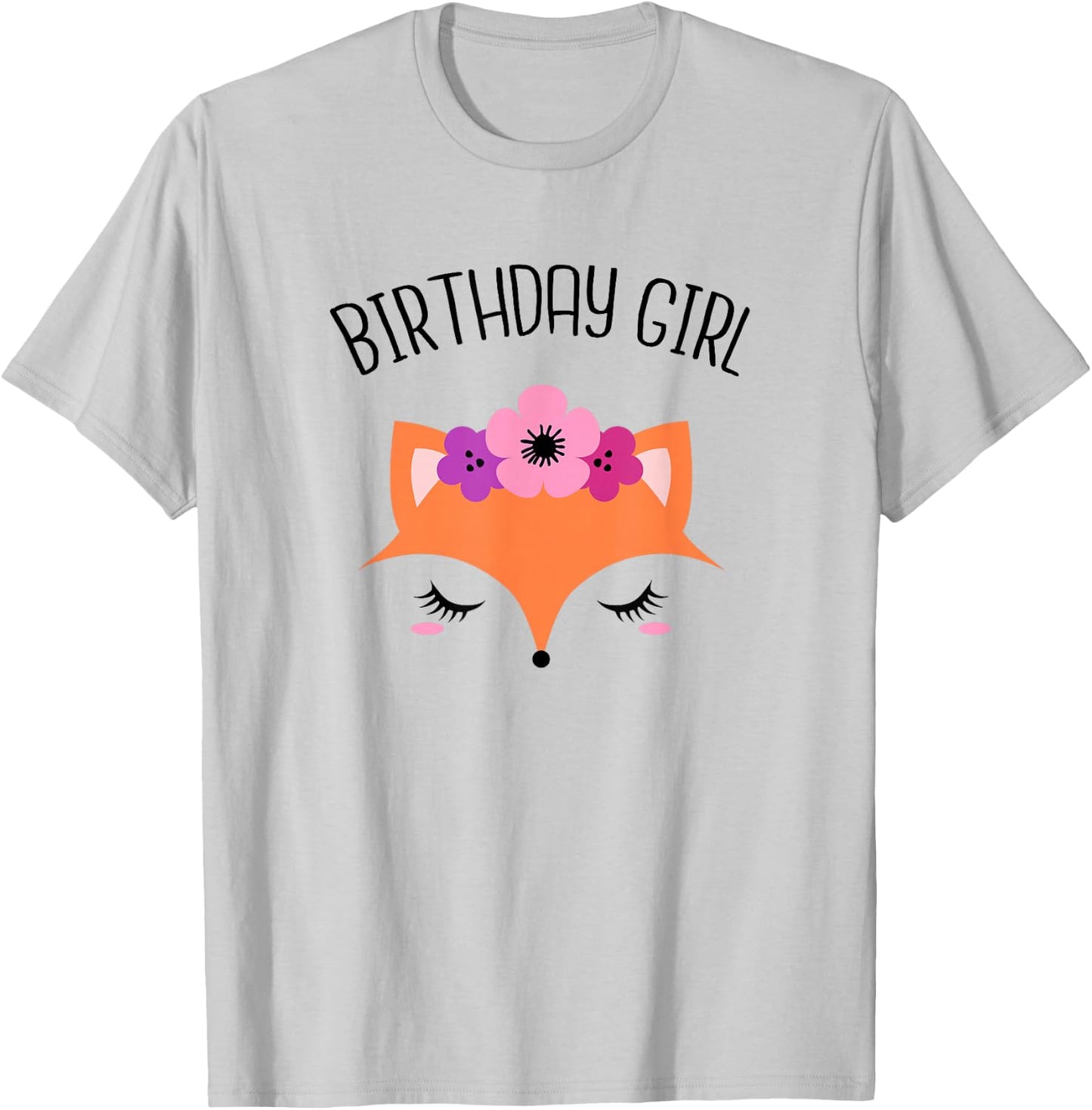 Fox Birthday Girl Shirt Fox Theme Birthday Party T-Shirt - T-Shirt | Ash
