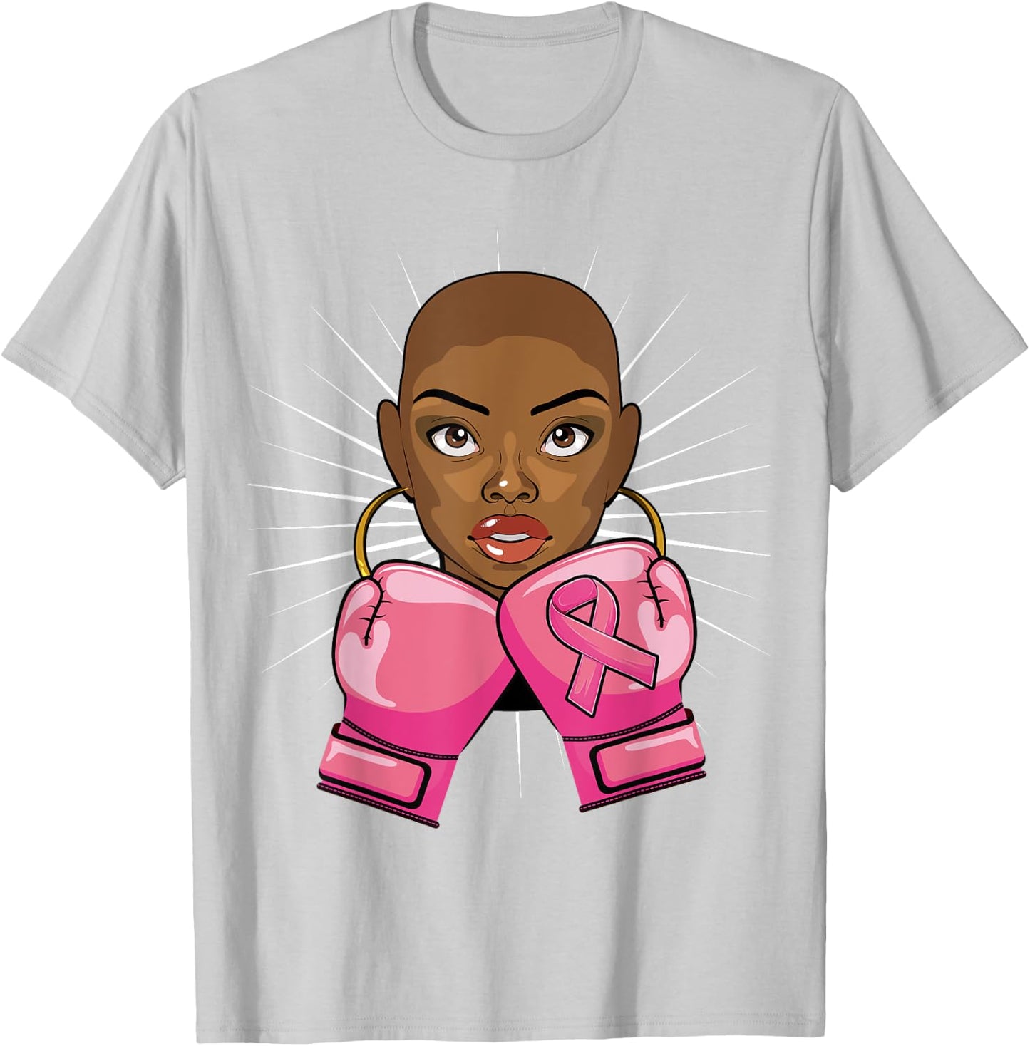 Afro African American Breast Cancer Shirts Girls T-Shirt - T-Shirt | Ash