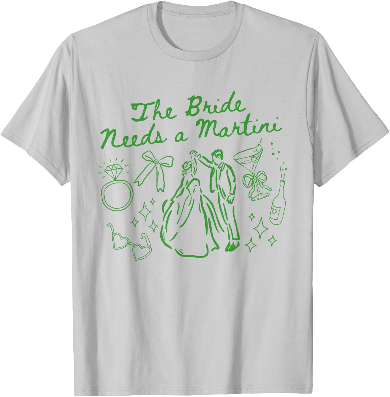 The Bride Needs a Martini Cute Cocktail Bachelorette Party T-Shirt - T-Shirt | Ash
