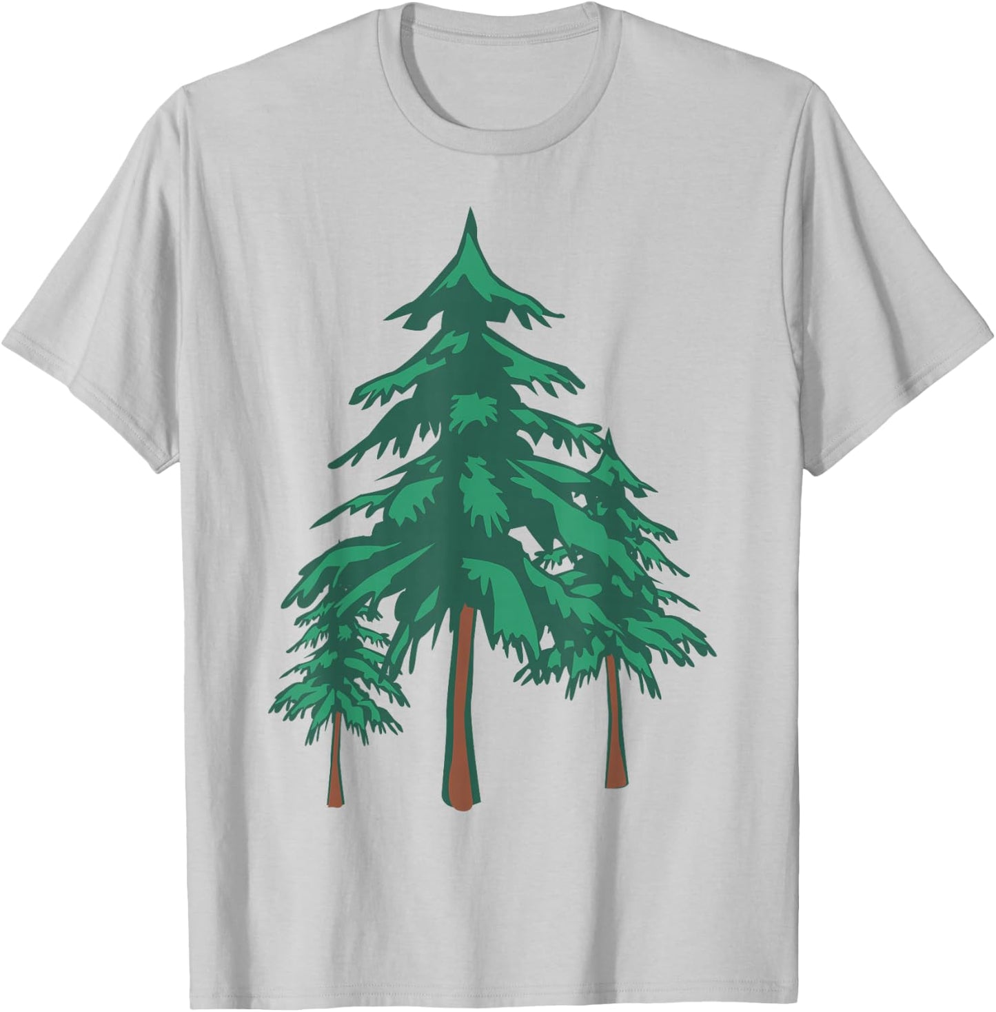 Evergreen Pine Tree Forest Camping Gift Nature Lovers T-Shirt - T-Shirt | Ash