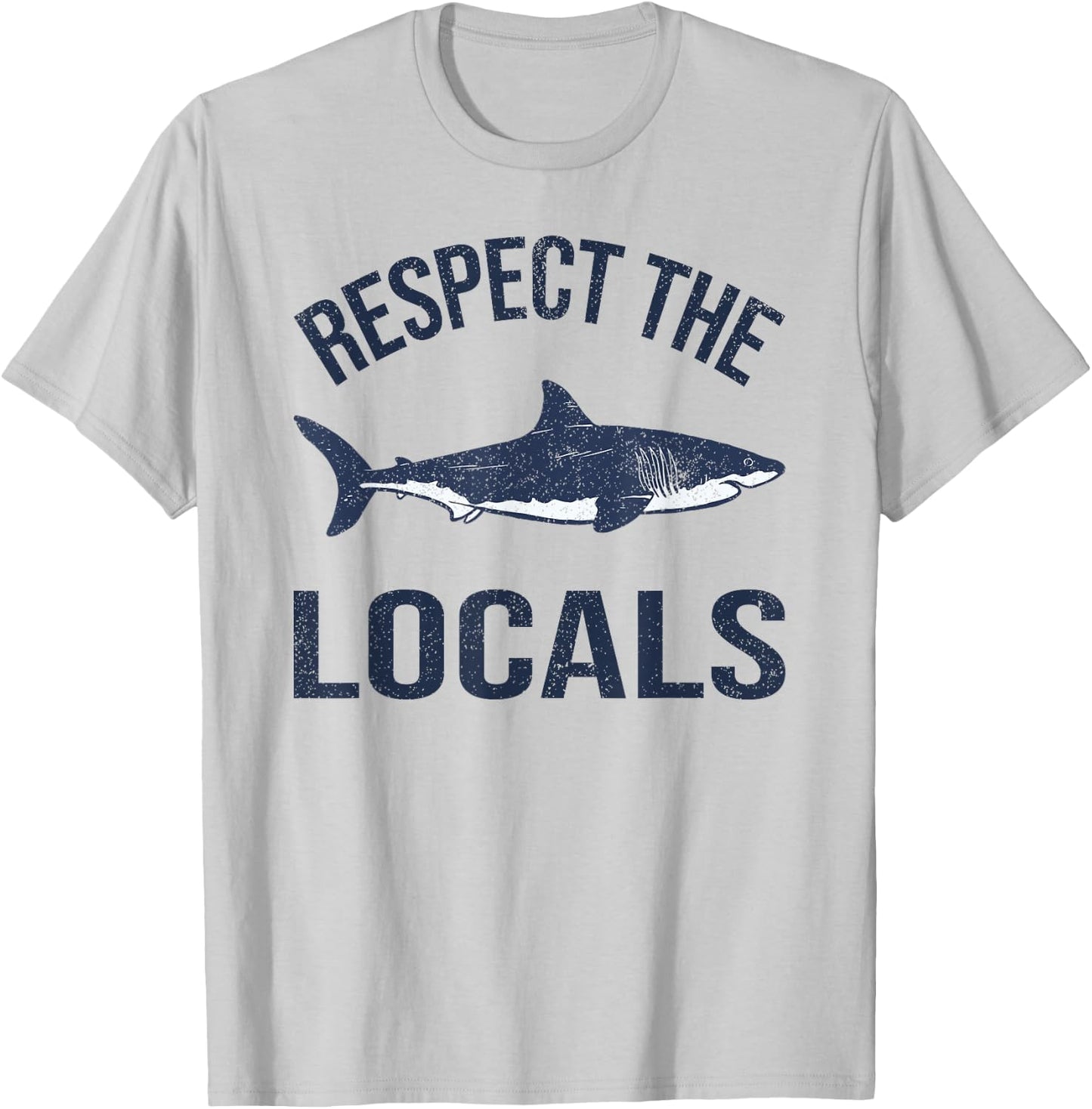 Vintage Respect Locals Ocean Diving Animal Rights Shark T-Shirt - T-Shirt | Ash