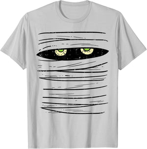 Mummy Wrap Eyes Costume Funny Scary Halloween Men Women Kids T-Shirt - T-Shirt | Ash