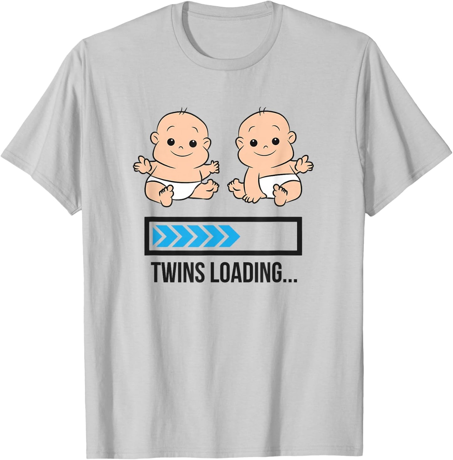 Mom Of Twin Pregnancy Twins Loading Pregnant With Twins T-Shirt - T-Shirt | Ash