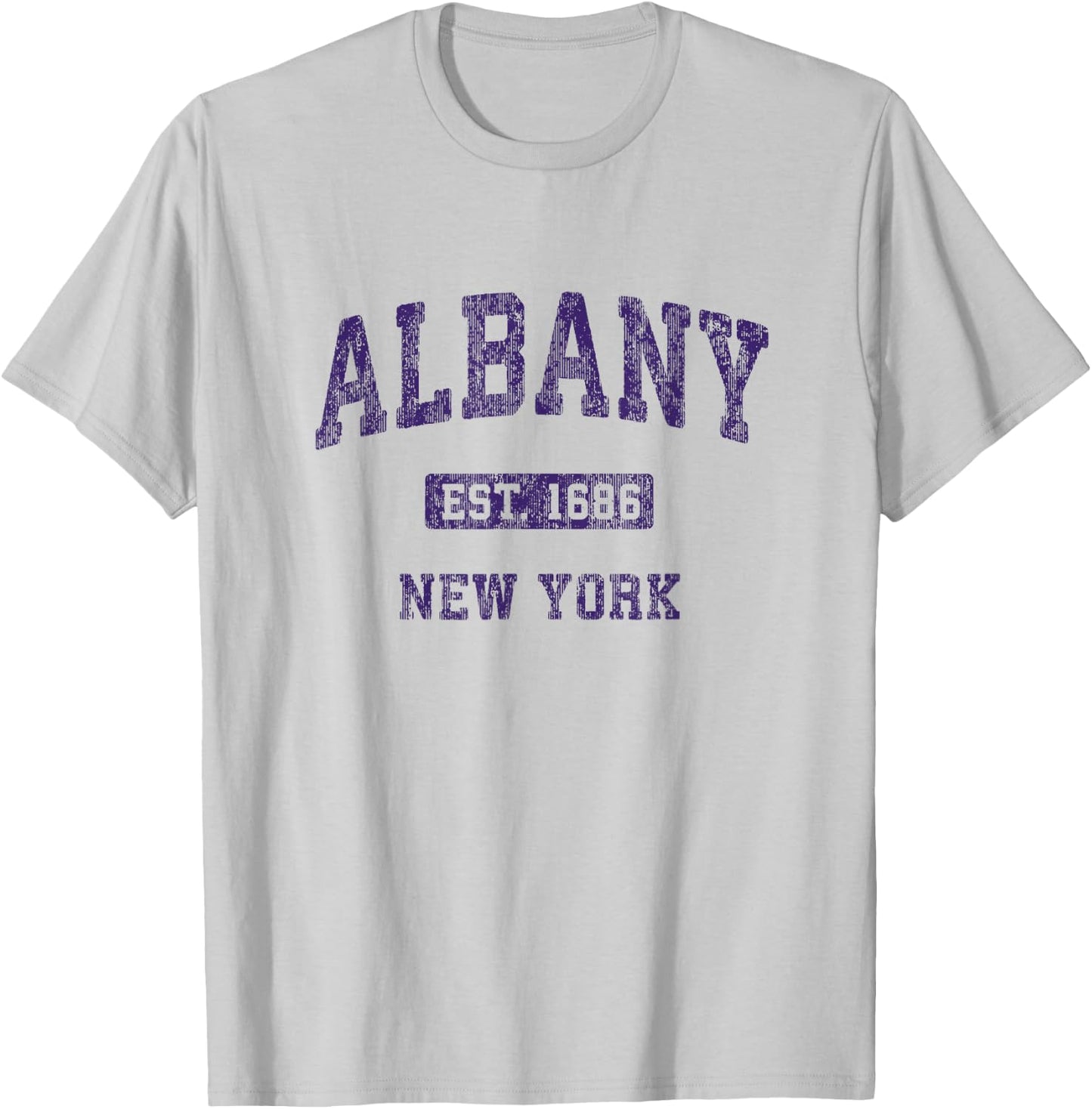Albany New York Vintage Athletic Sports Design T-Shirt - T-Shirt | Ash