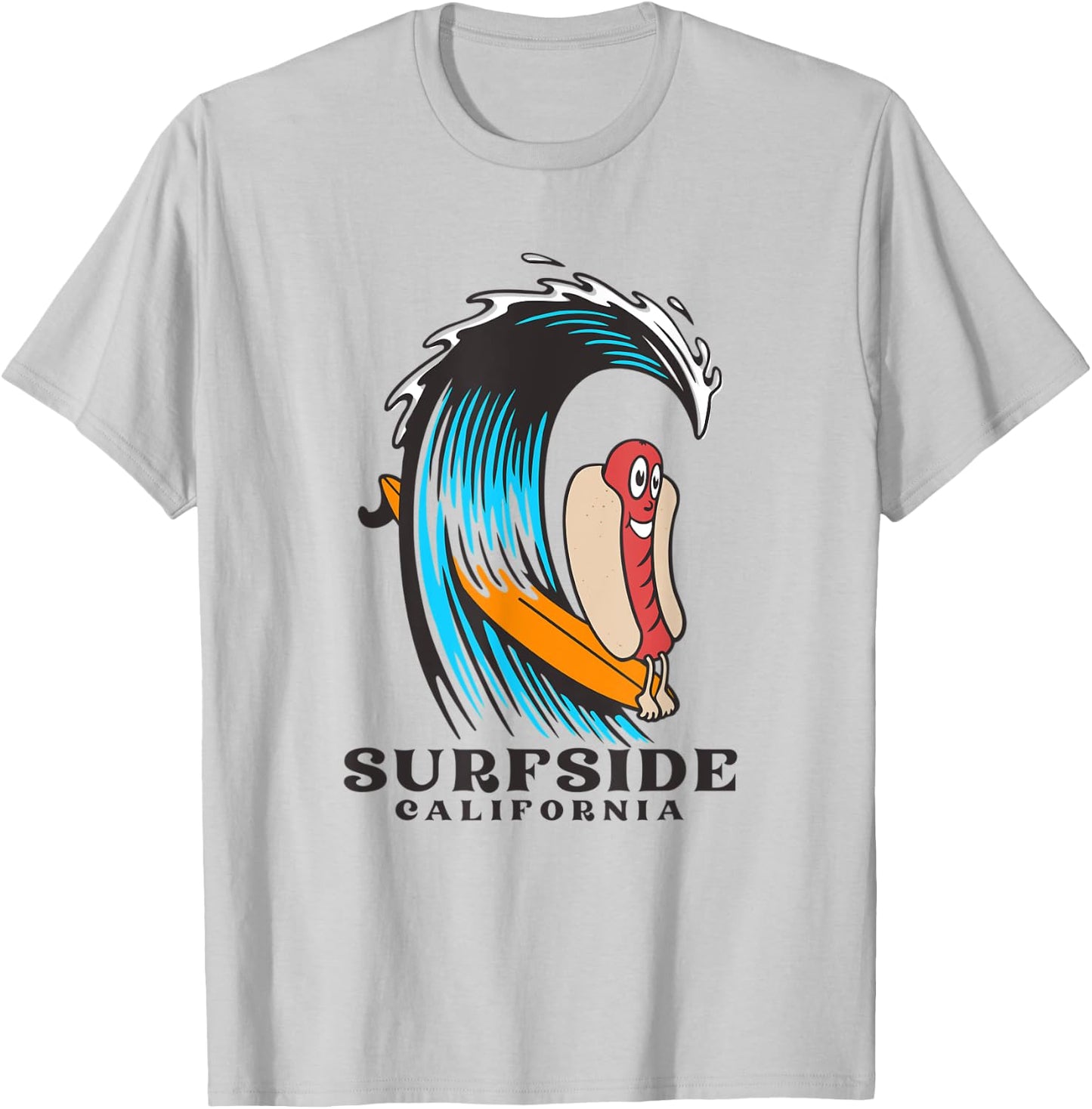 Surfside California Surfing Hot Dog Women Kids T-Shirt - T-Shirt | Ash