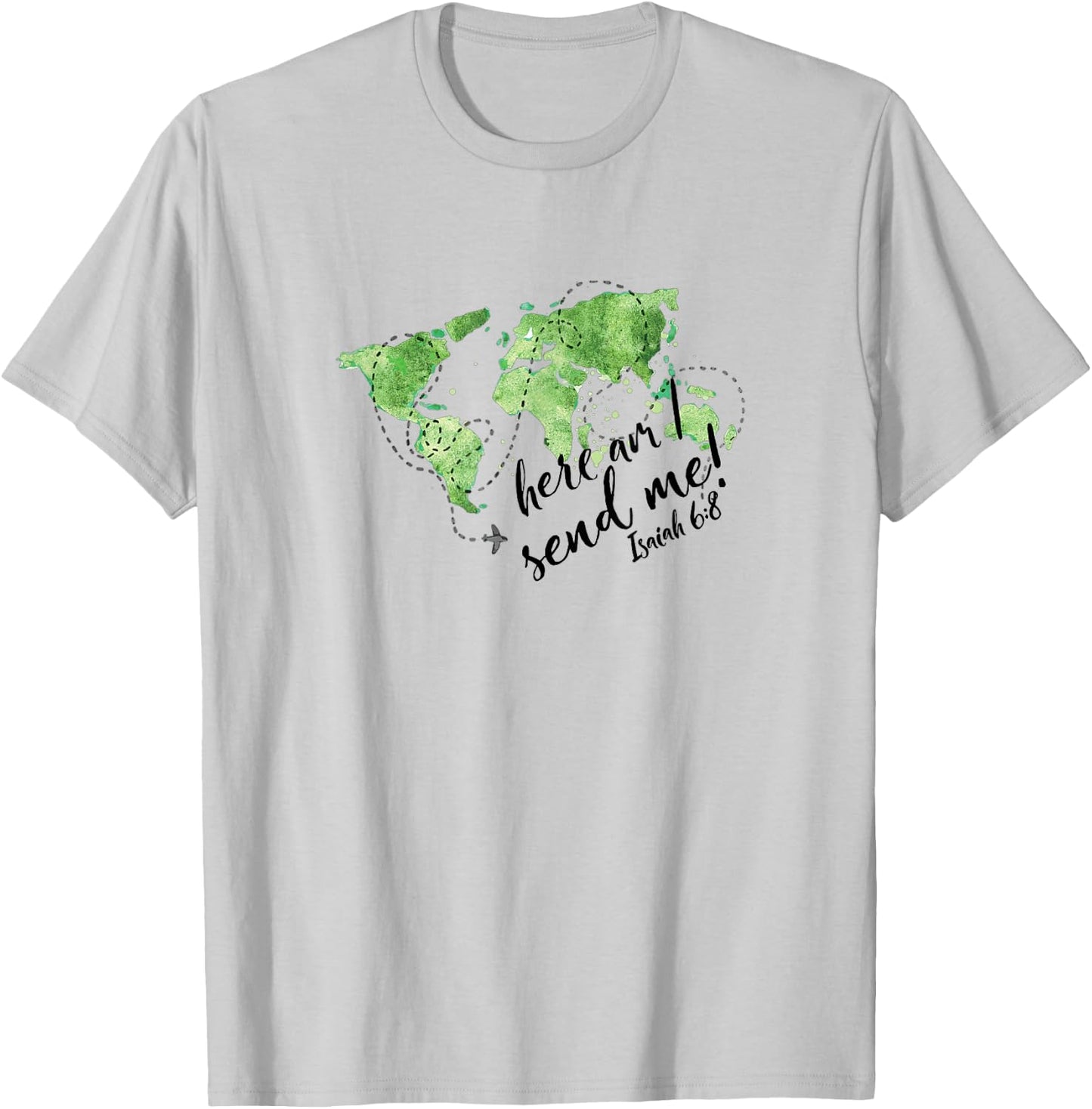 Christian Missionary Pilot Aviation Isaiah 6:8 Mission Trip T-Shirt - T-Shirt | Ash