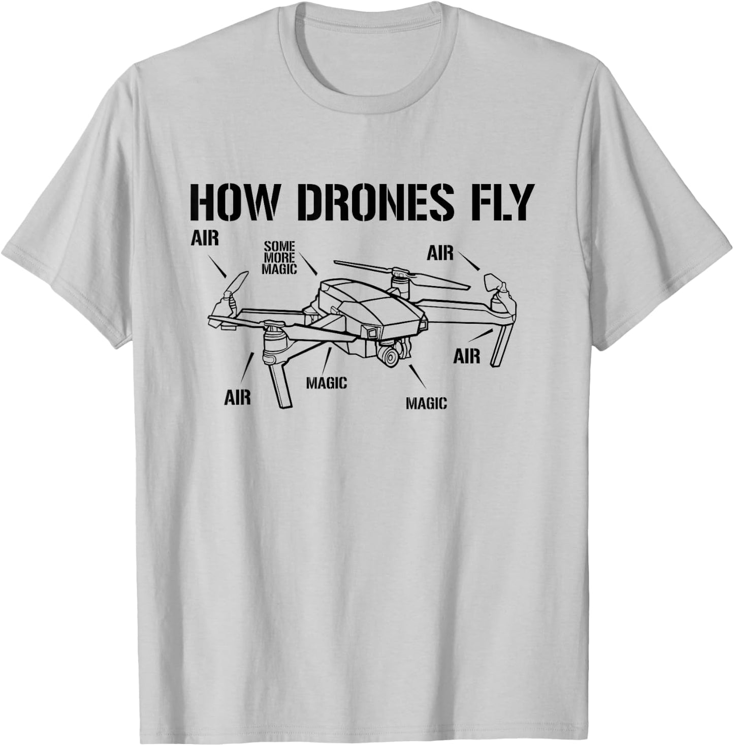 Funny Drone Pilot Gifts & Equipment Retro Vintage Grey T-Shirt - T-Shirt | Ash