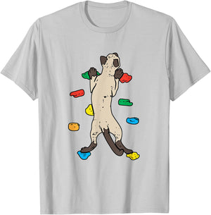Cute Bouldering Cat - Cute Climbing T-Shirt - T-Shirt | Ash