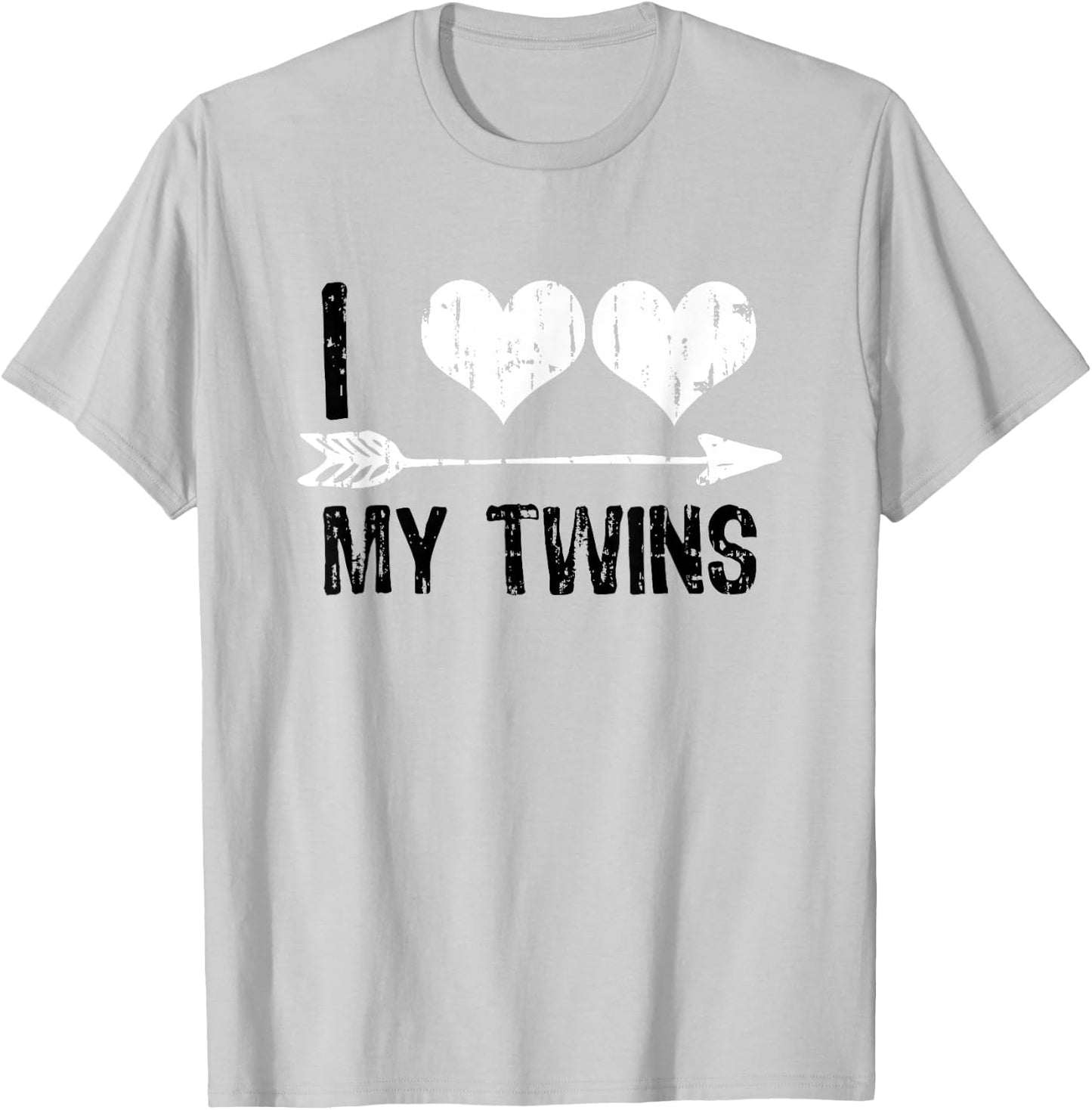 I Heart My Twins Valentine's Day T-Shirt - T-Shirt | Ash