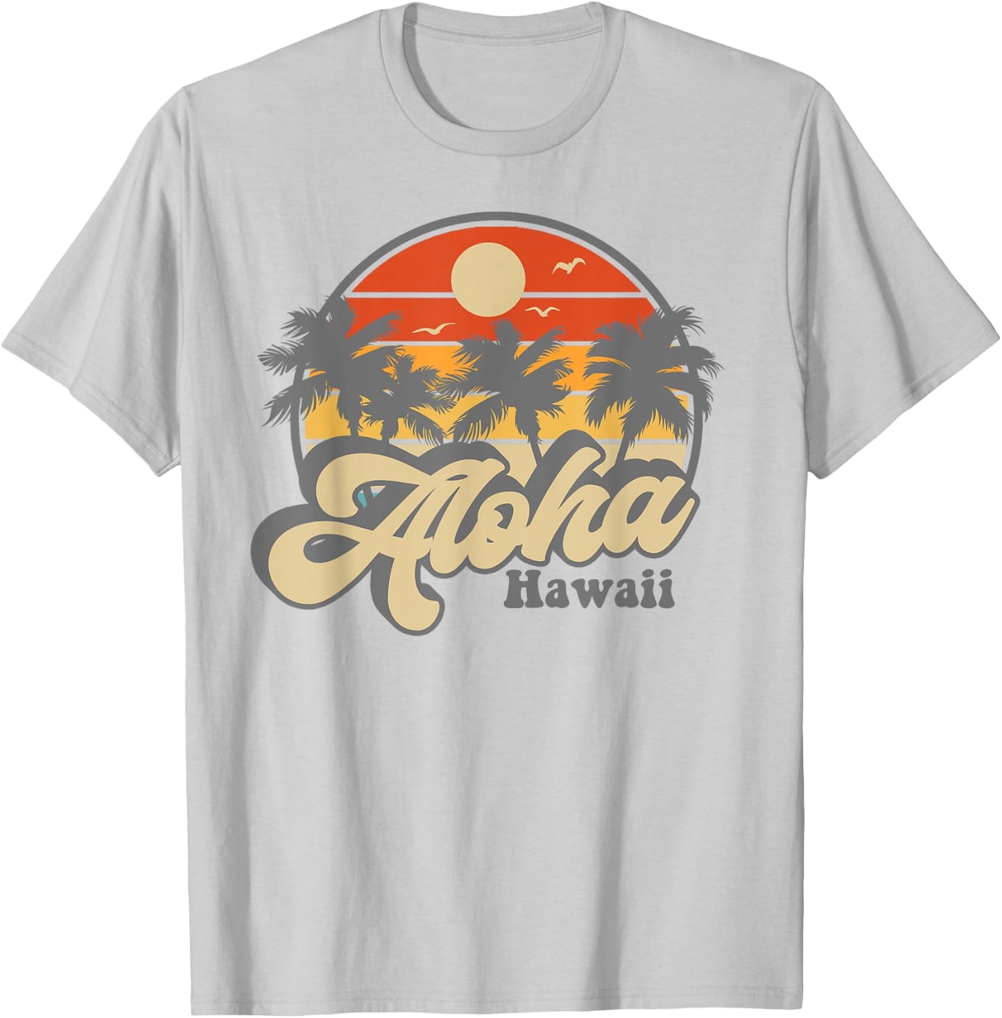 Aloha Hawaii Hawaiian Island Palm Surfboard Beach Surf retro T-Shirt - T-Shirt | Ash