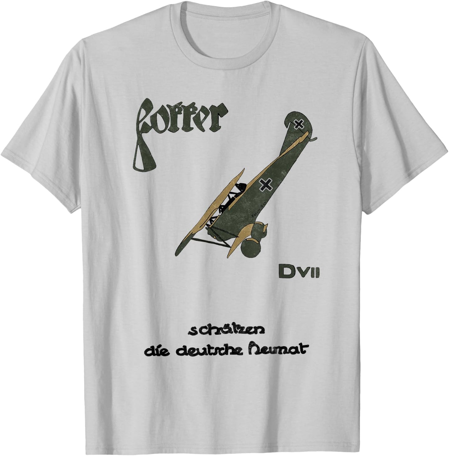 Fokker D.II WW1 German Biplane Airplane Vintage T-Shirt - T-Shirt | Ash