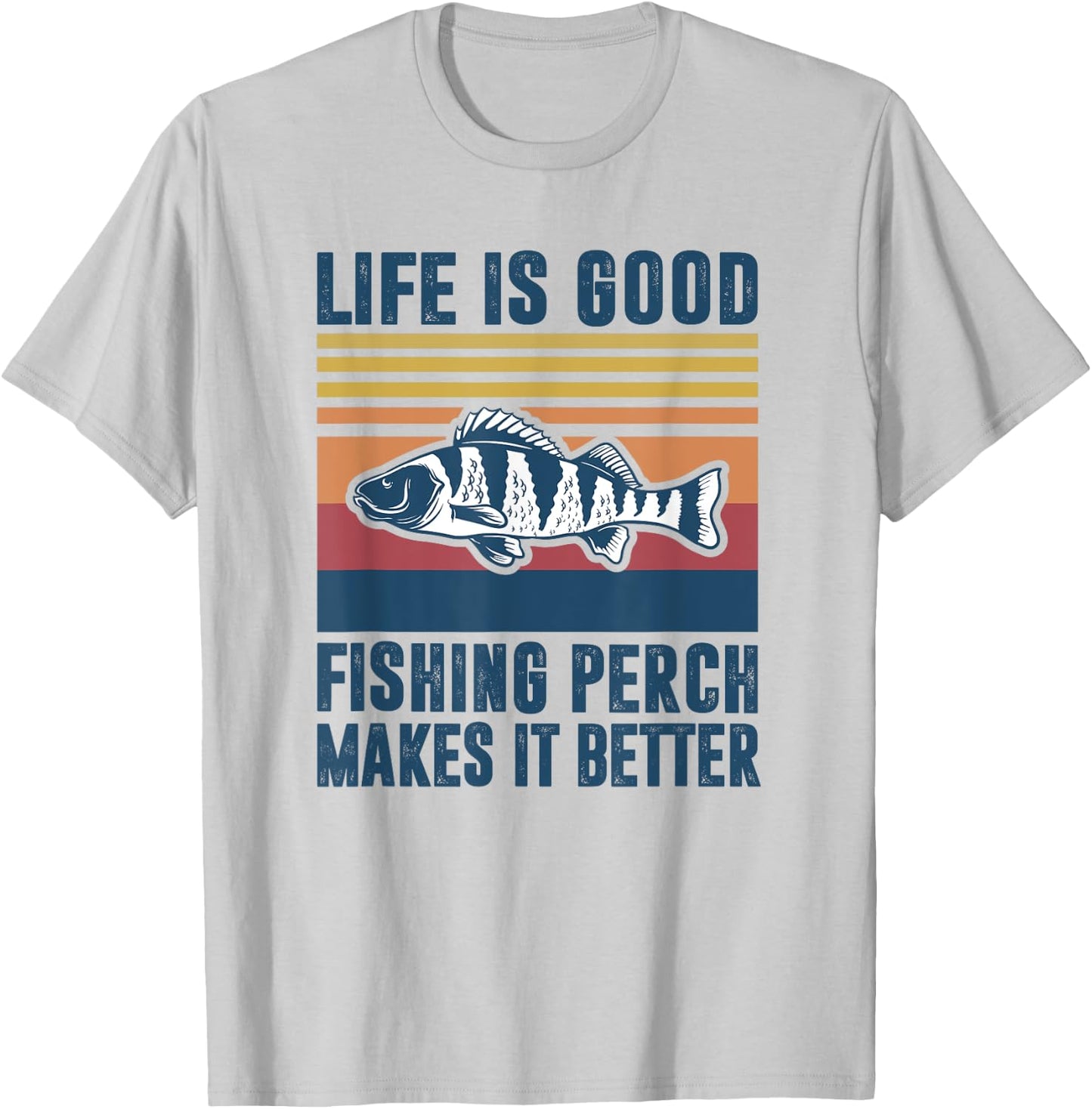 Perch Fishing Gifts Men Women Kids Freshwater Fish Perch T-Shirt - T-Shirt | Ash