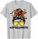Softball Momster Shirt Halloween Mom Messy Bun T-Shirt - T-Shirt | Ash