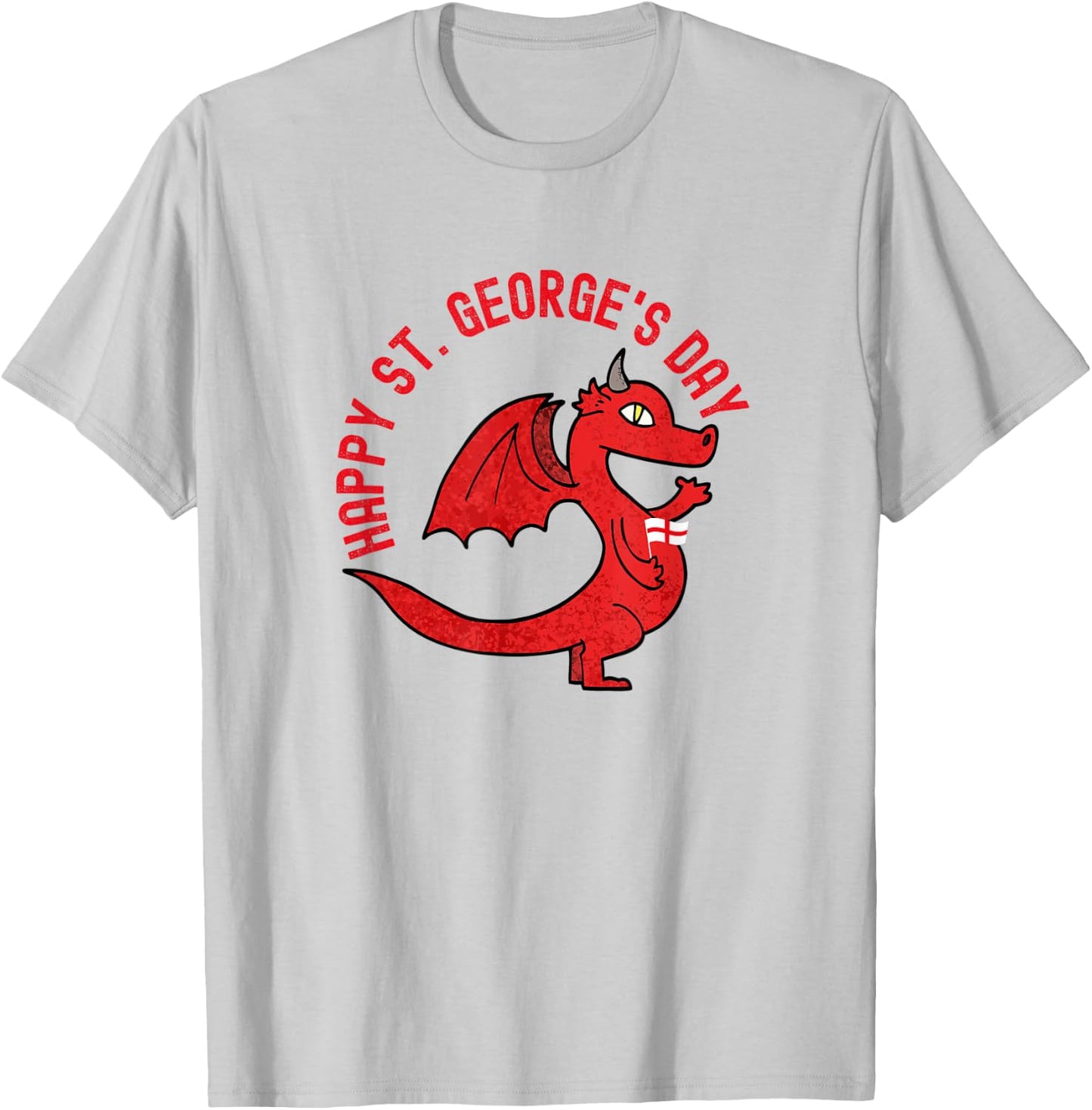 St George's Day Kids England Flag Dragon Saint T-Shirt - T-Shirt | Ash