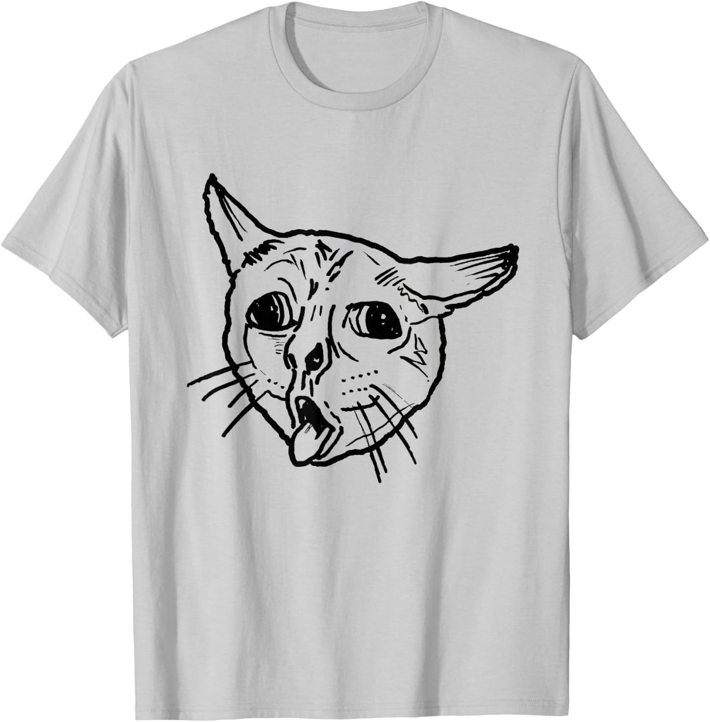 Ugly Coughing Cat Meme T-Shirt - T-Shirt | Ash