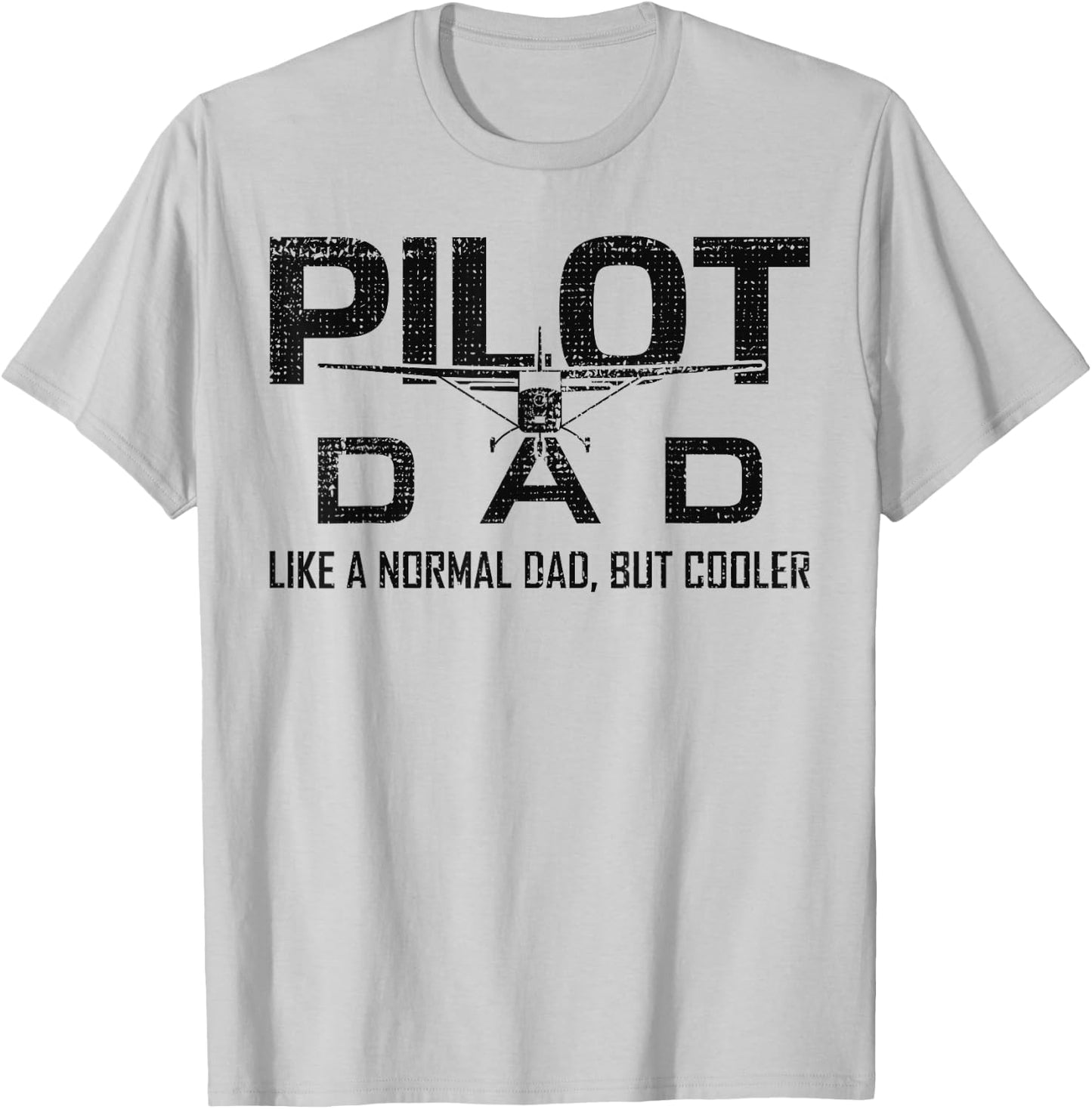 Funny Pilot Dad Airplane Aviation Lover Husband Pilot Father T-Shirt - T-Shirt | Ash