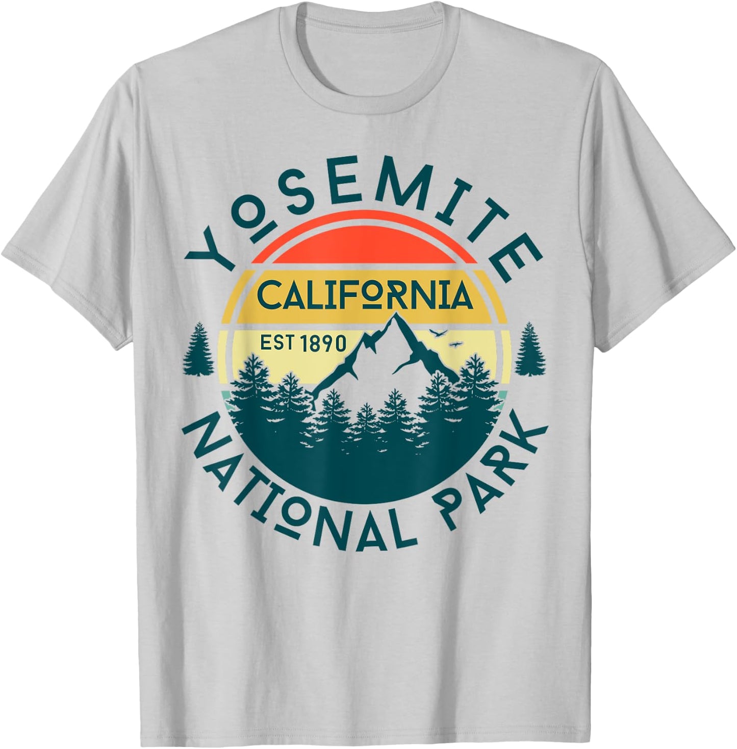 Yosemite National Park California Nature Hiking T-Shirt - T-Shirt | Ash