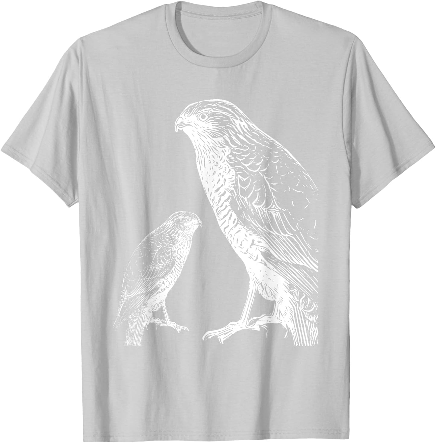 Falcon Bird of Prey Illustration Hawk T-Shirt - T-Shirt | Ash